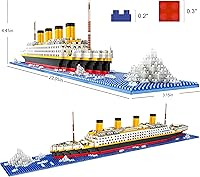 Vista 5 de SEASUN Titanic Ship Micro - Juego de bloques de construcción de 1860 piezas, modelo Titanic en 3D, microbloques de construcción y ladrillos