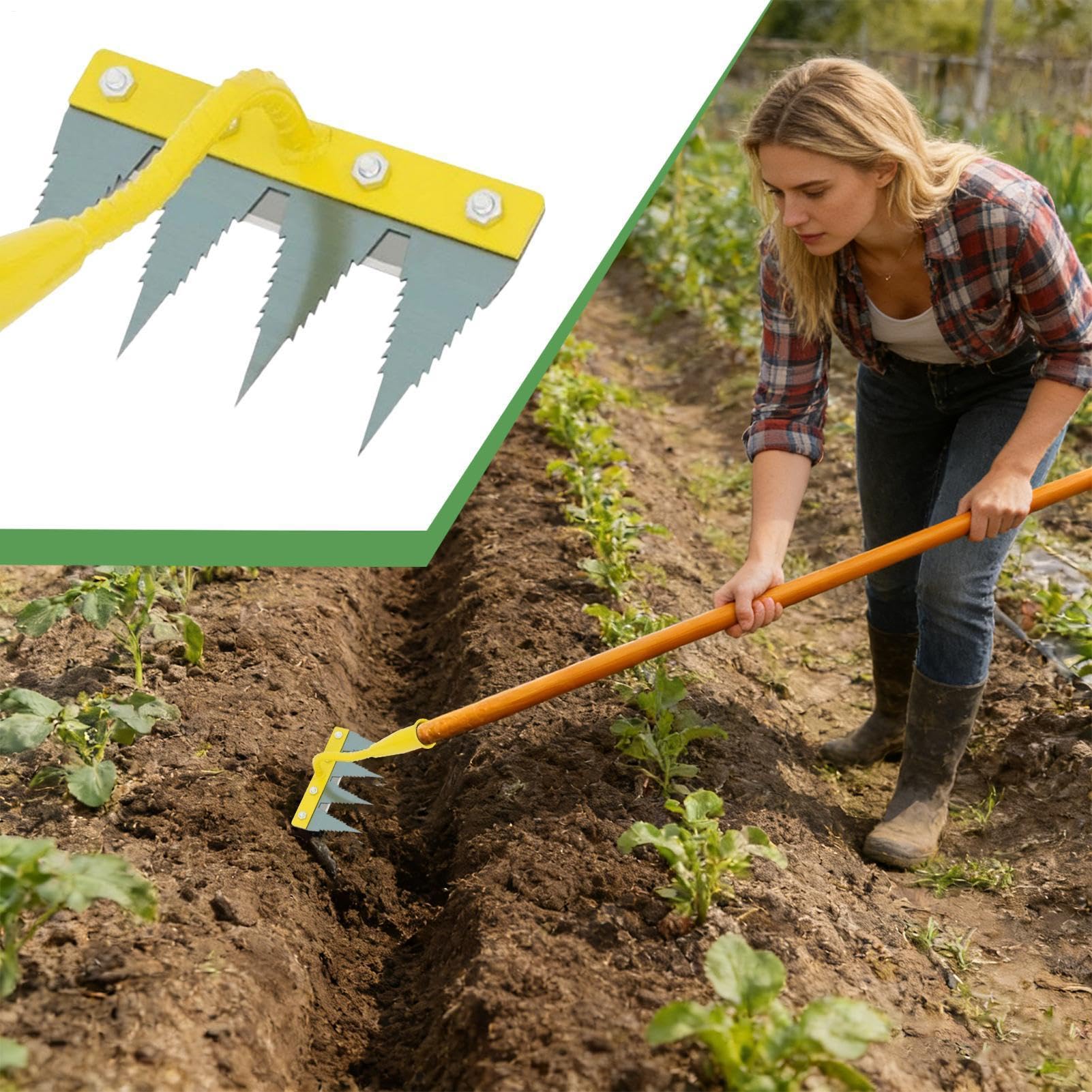 Rastrello da giardino Robusto dissodatore ed estirpatore | Strumento rimuovi l' per all'aperto: Giardino, Prato, Cortile, Aiuola, Serra, Vivaio, Frutteto, Fattoria
