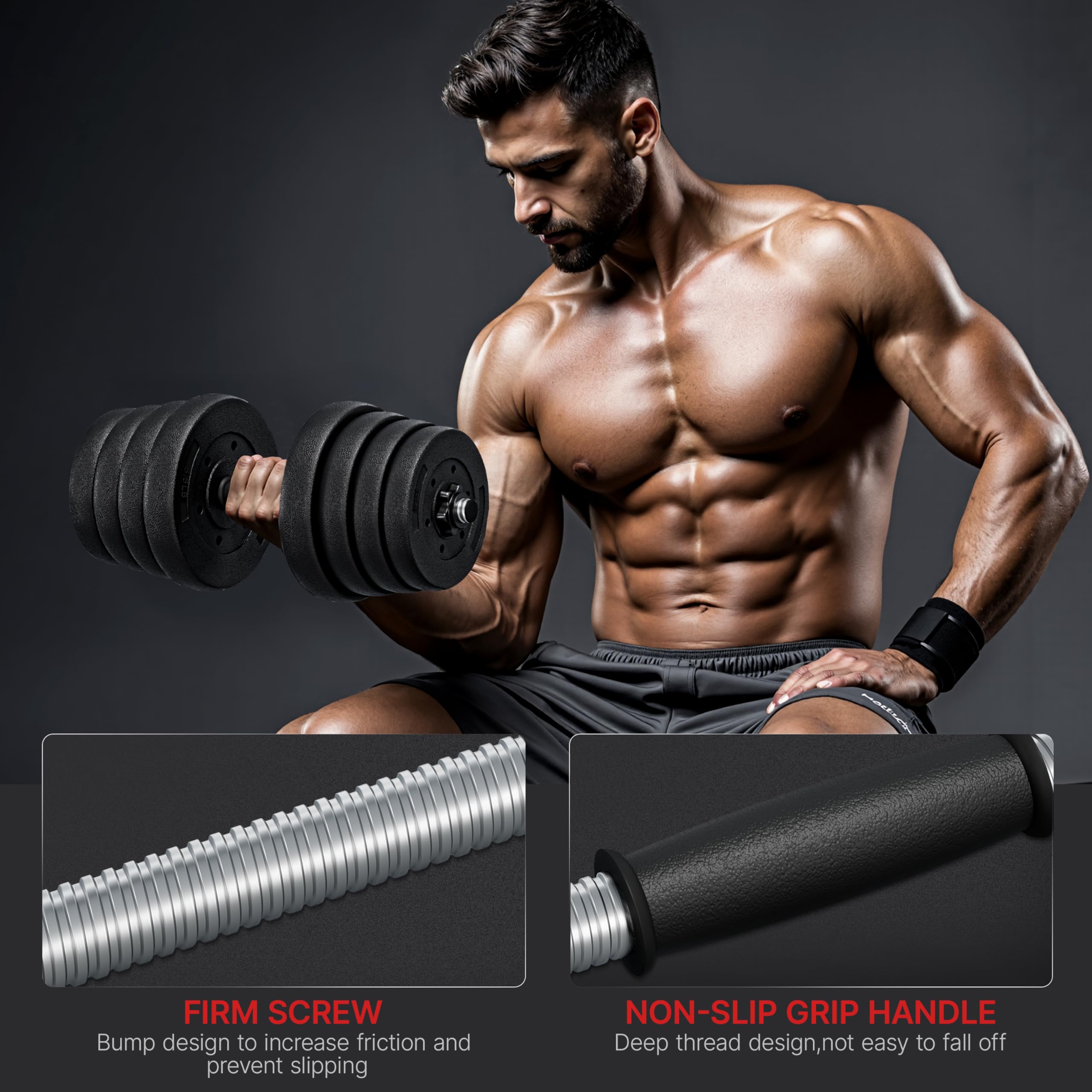 Yaheetech Kit Mancuernas Ajustables Juego de Pesas y Mancuernas para Casa o Gimnasio Mancuernas Musculacion con Cerraduras de Estrella