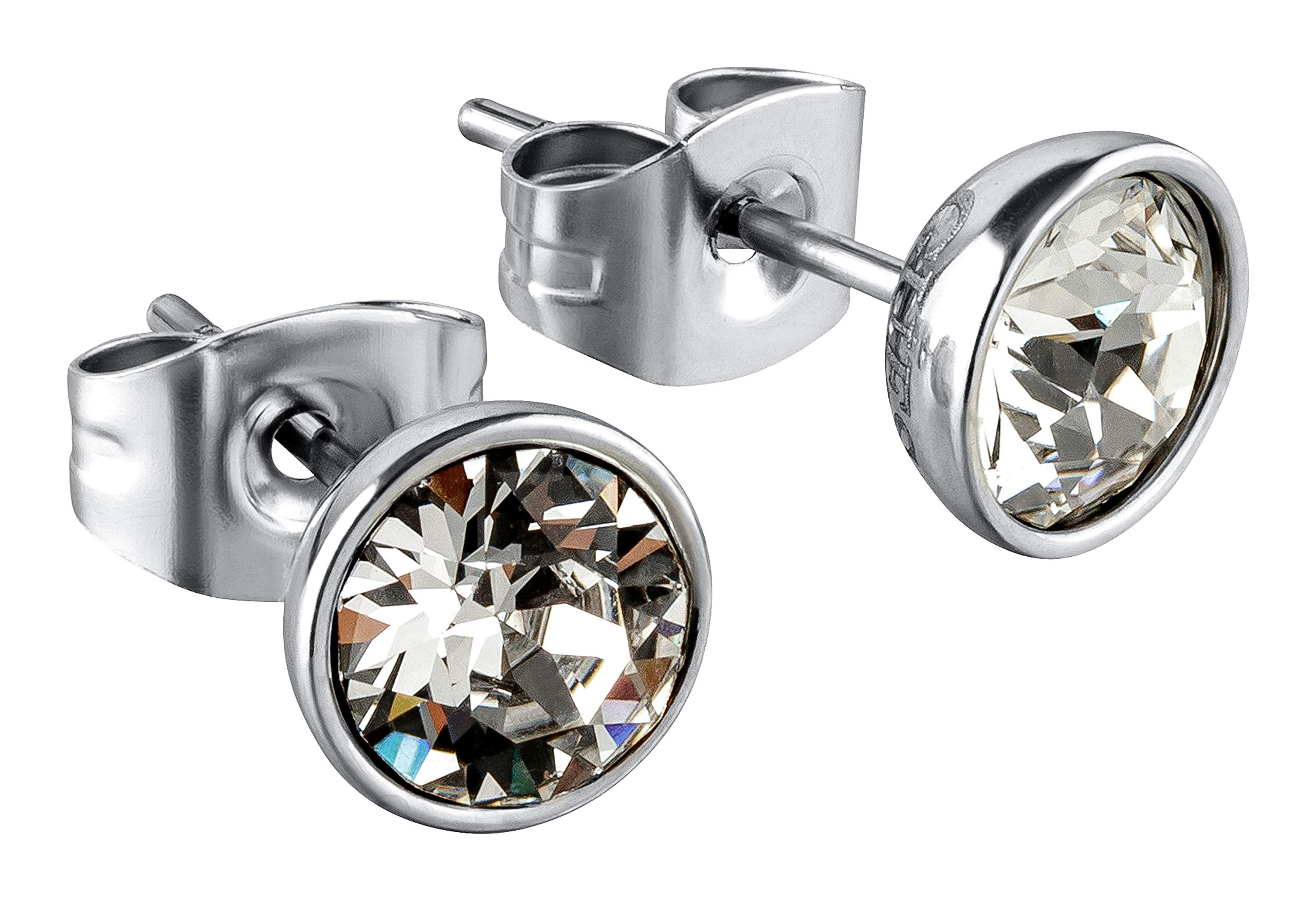 Guess Ballpoint Pen with Ear Rings & Swarovski Crystals Geschenk-Set Ohrstecker Ohrringe Kugelschreiber aus Edelstahl mit Kristall-Steinen UBT01062