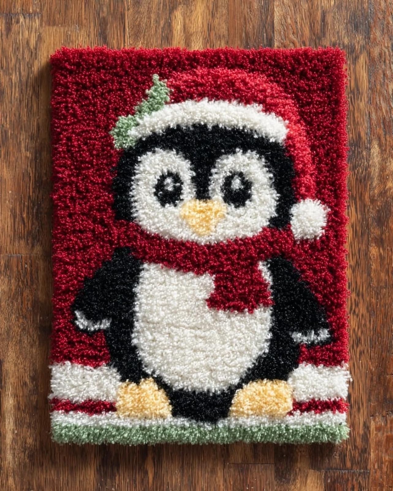 Wallphantom Latch Hook Kits for Adults Beginners Rug,Christmas Penguin