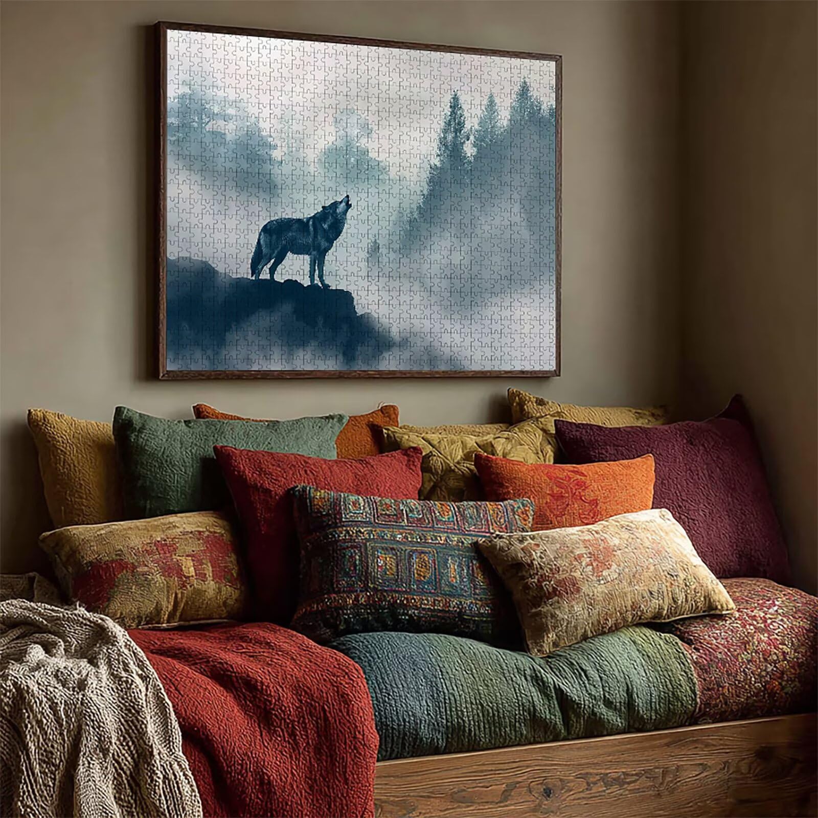 Puzzle Arte con Scatola Albero, Wolf Puzzle Legno 5000 Pezzi Adulti 156x105cm, Attività di Intrattenimento ad Alta Difficoltà, DIY Classici Gioco, Jigsaw Per Tutta La Famiglia, Estate Regalo, Y-6339