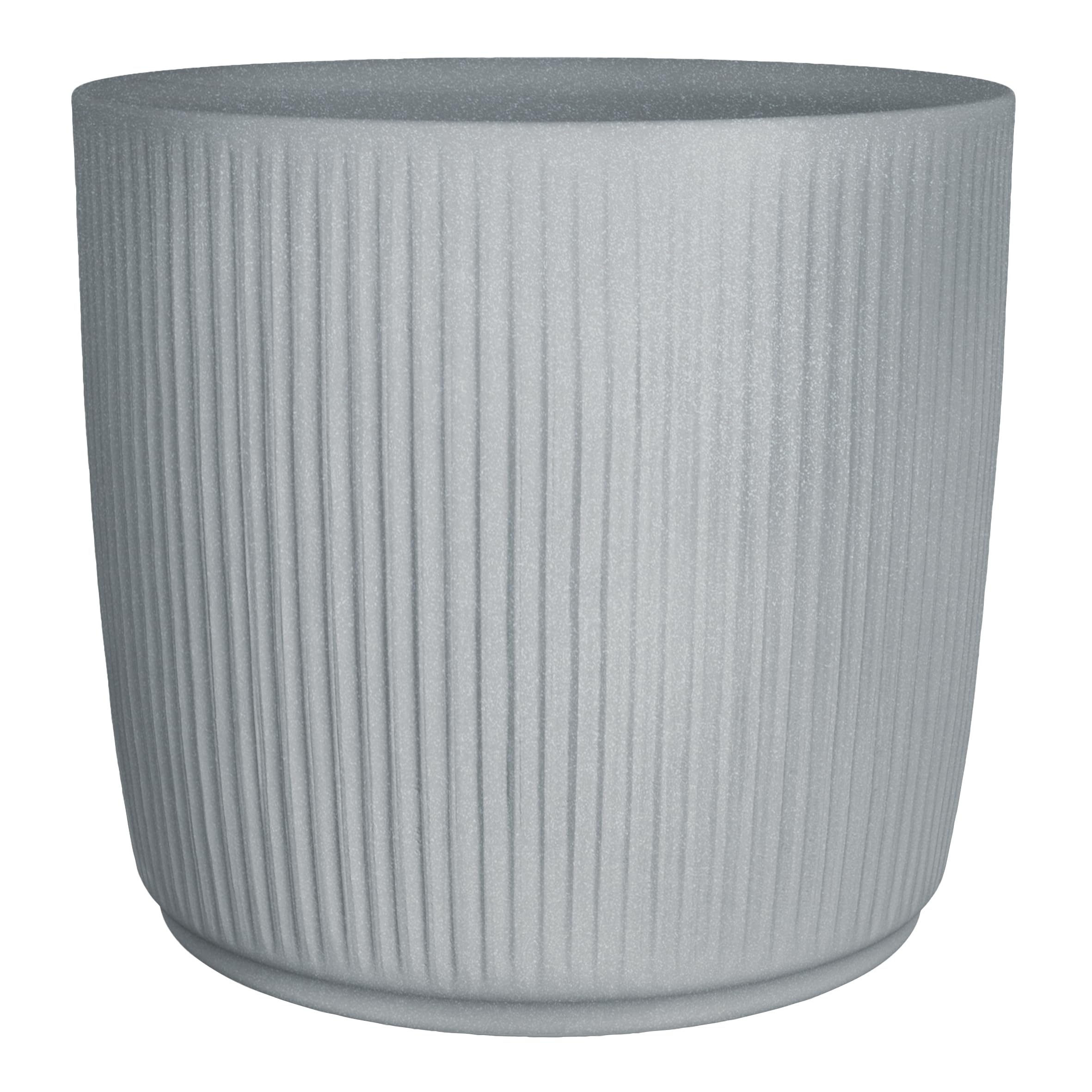 Scheurich Linetto 40 - Pot de Fleurs Rond - Gris Pierre - Fabriqué en Plastique recyclé - pour l'extérieur