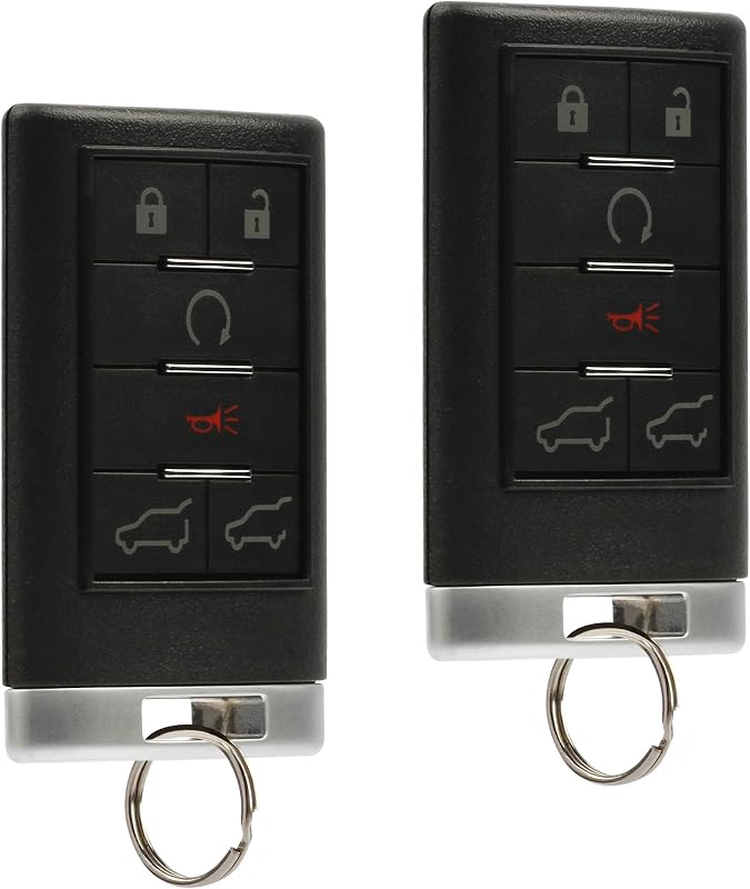 Kit com 2 controles remotos para Cadillac Escalade 2007–2014, 5 botões, USARemote OUC6000066