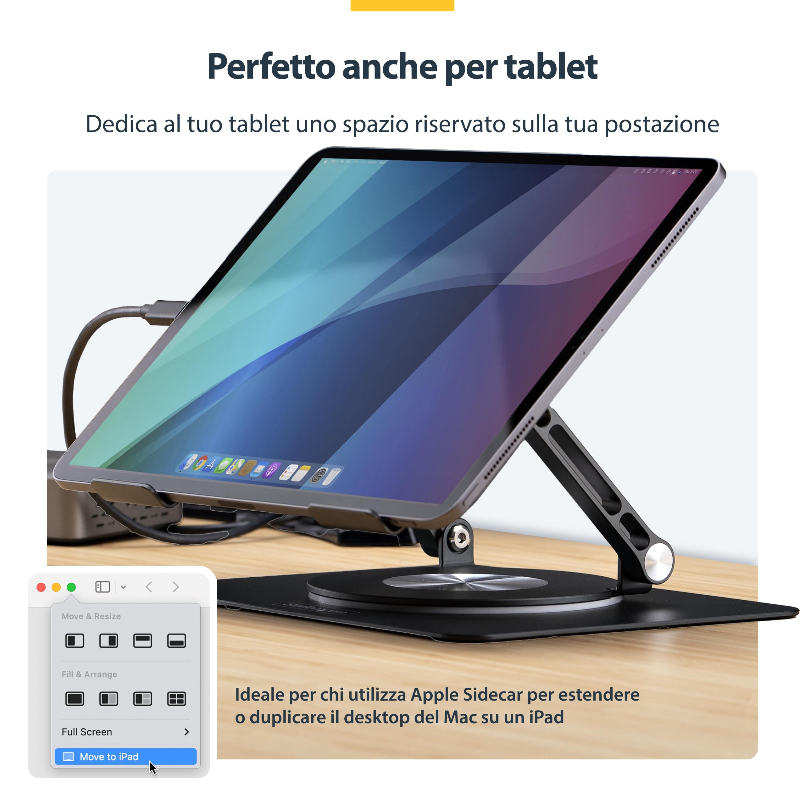 StarTech Supporto Rotante per PC Portatile, Alluminio, Girevole 360°, 5kg | Adatto alla postazione di lavoro