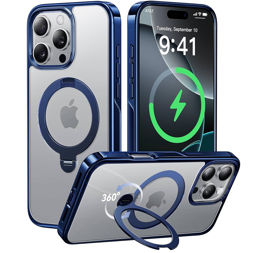 CASEKOO iPhone 13Pro Max 用 ケース 超強磁力 ブルー Amazon.co.jp: 【2025最高傑作&定点360度回転】CASEKOO iPhone