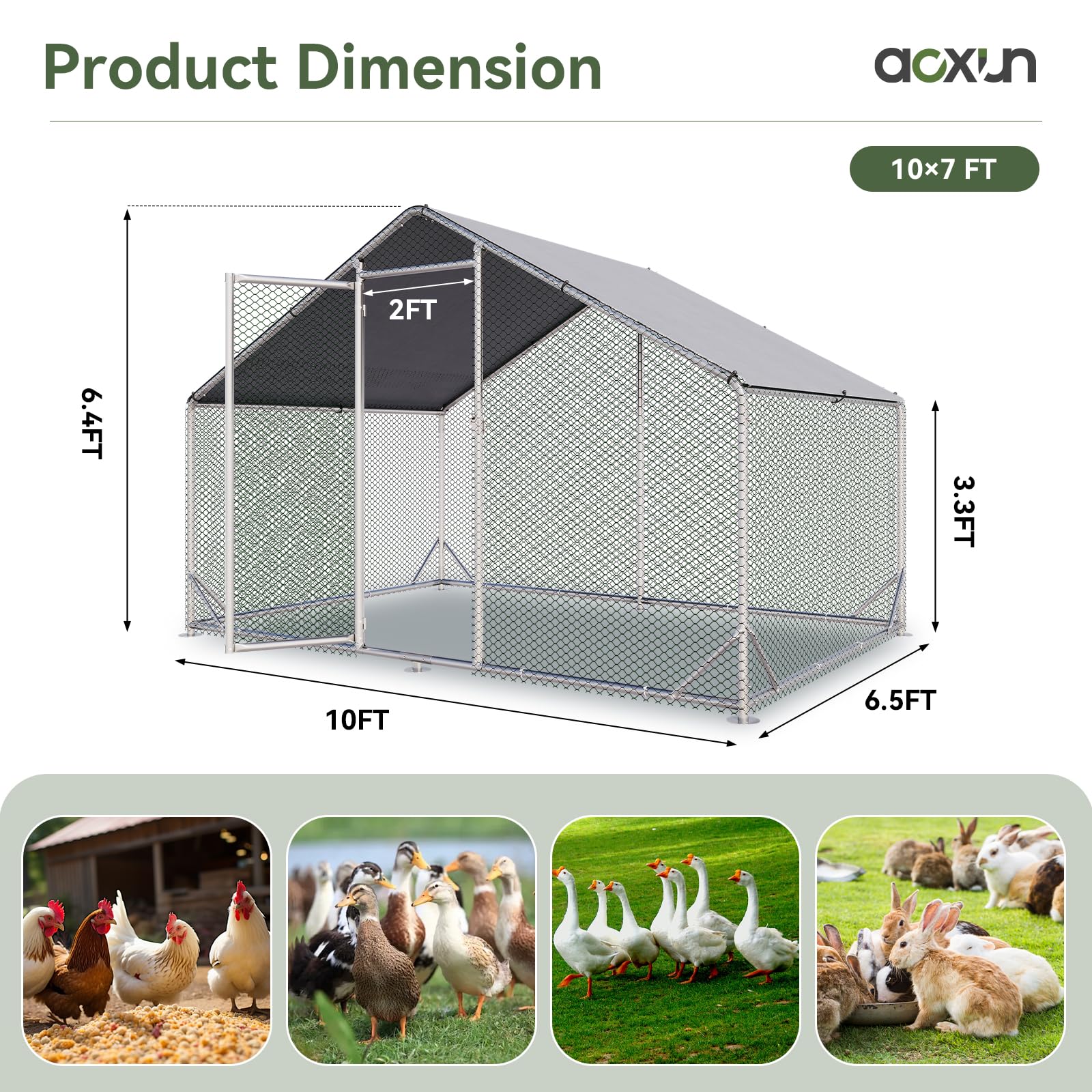 Amazon.com: Aoxun Metal Chicken Coop, Outdoor Chicken Runs for
