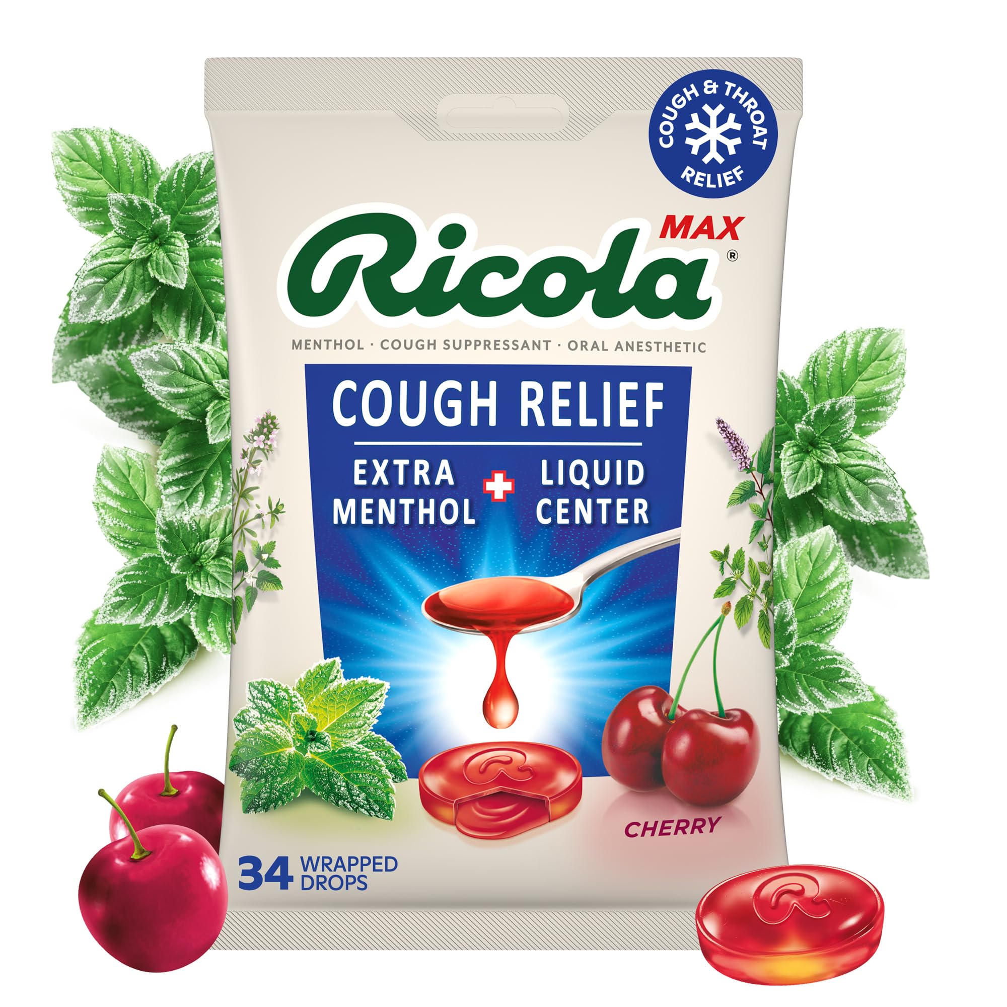 Amazon.com: Ricola MAX Throat Care Swiss Cherry Drops - 34 Count