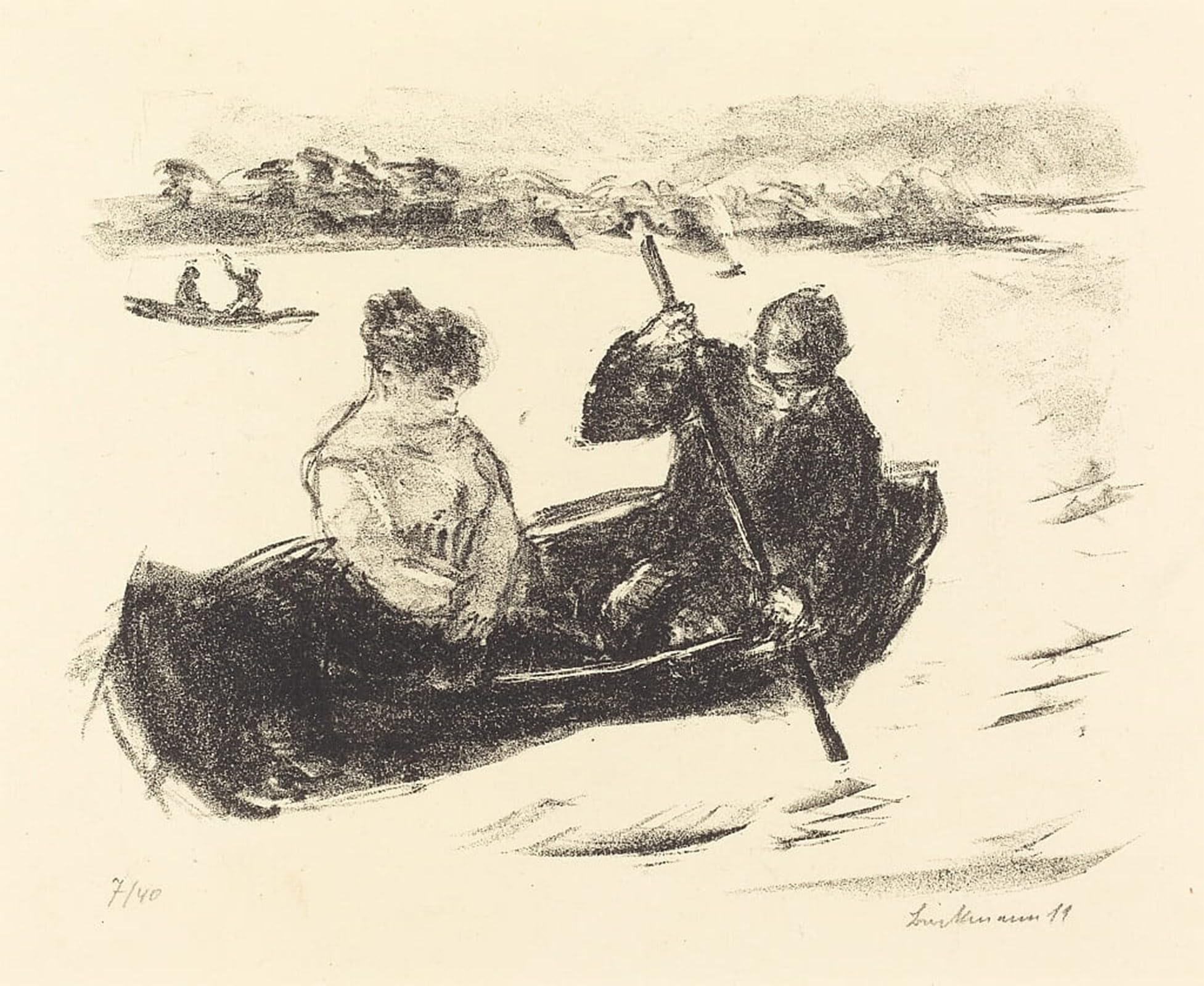 Posteriik No Frame Famous Animal Posters Vintage Picture Canoeing By Max Liebermann Modern Wall Decor For Home Decor 60X90cm
