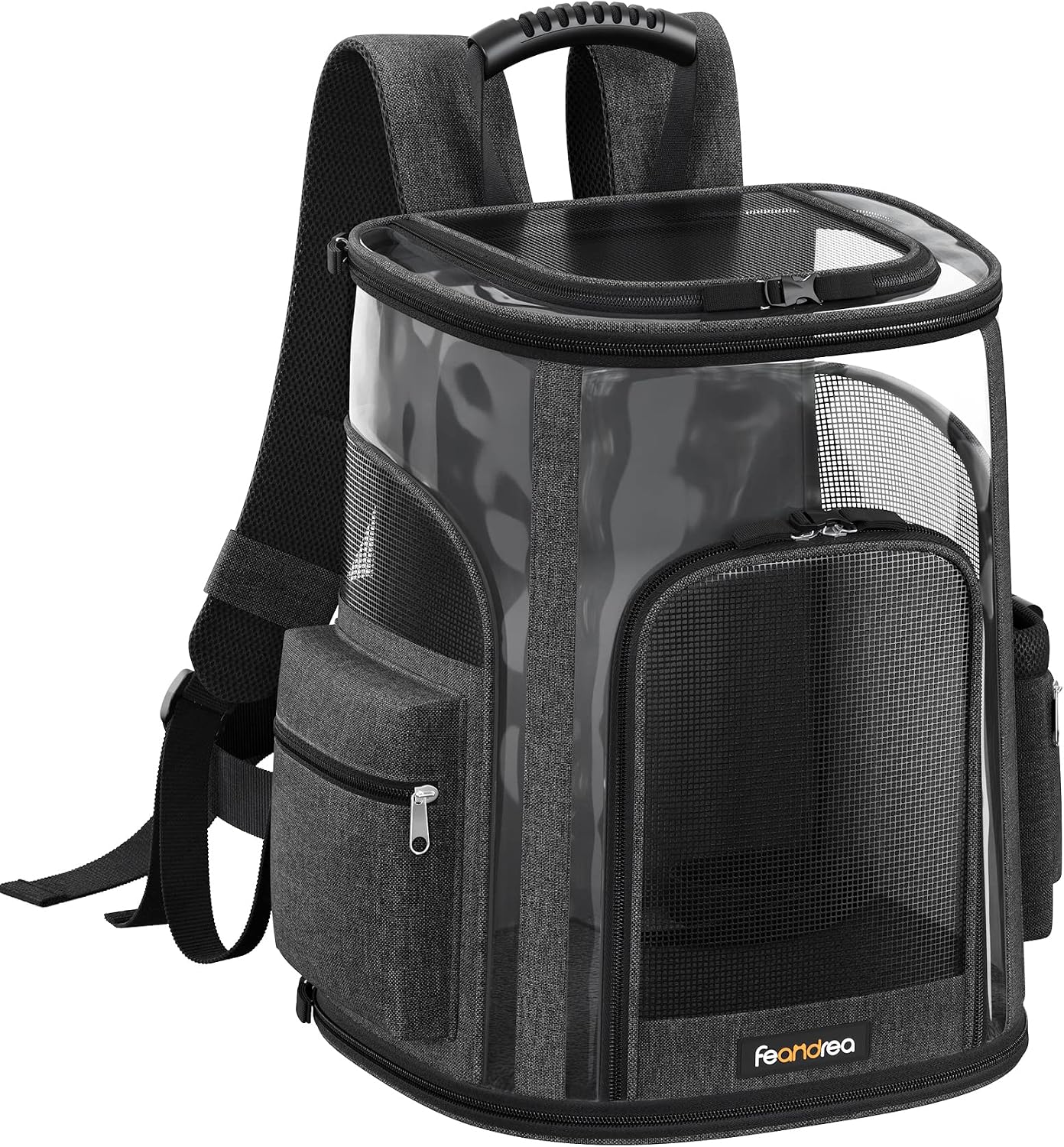 FEANDREA Dog Carrying Backpack, Dog Carrier Backpack,Pet Holder for Small Dogs, Cats, for Traveling, Hiking, Outdoors, Black UPDC042B01