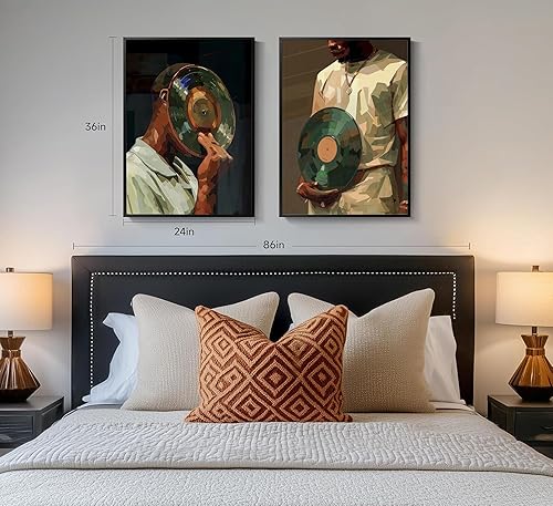 Miniatura 6 de Black Men Canvas Wall Art African American Black Man DJ painting pictures wall decor Fashion Male Hip Hop Music Modern Poster Prints for Living Room