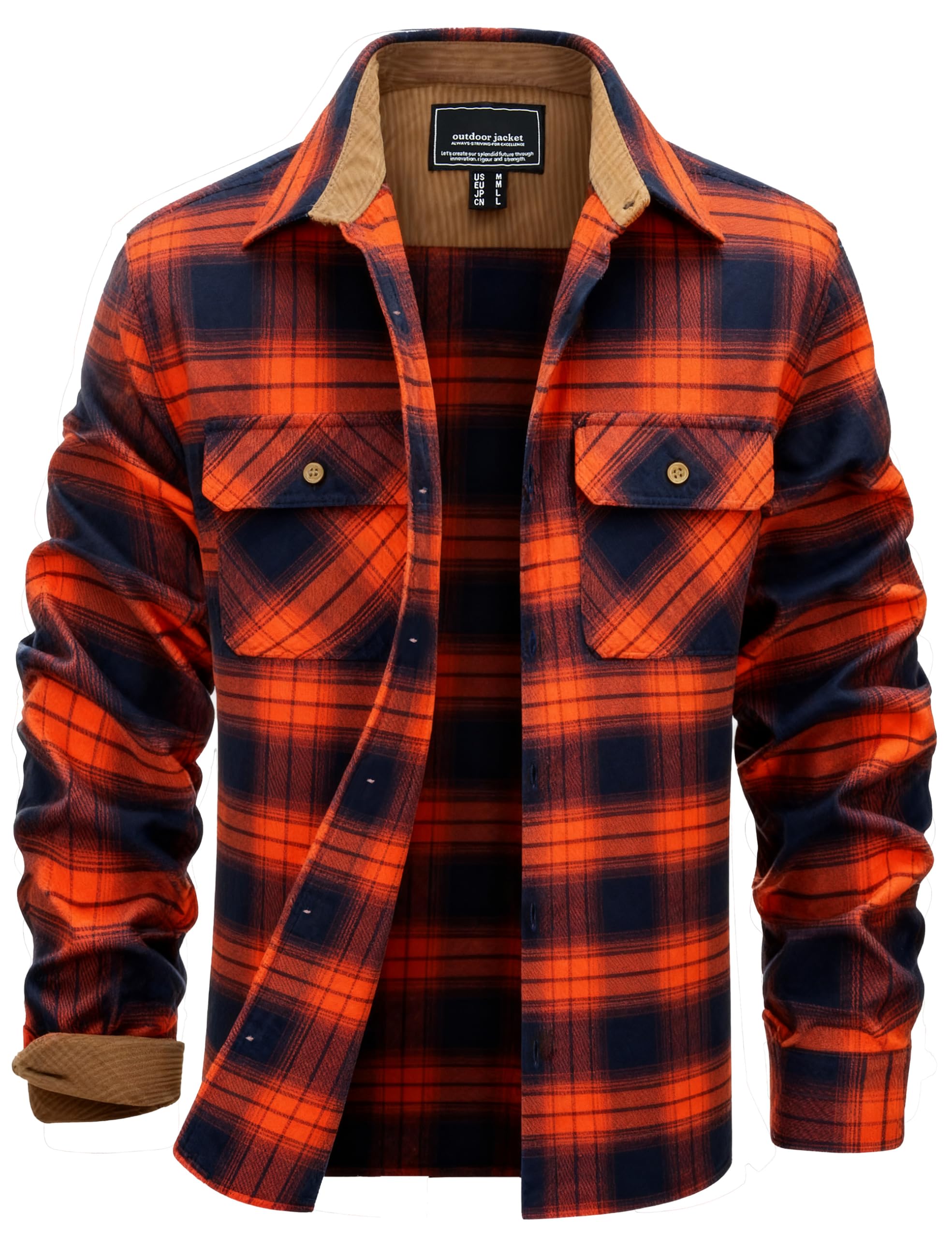 EKLENTSON Cotton Button Down Flannel