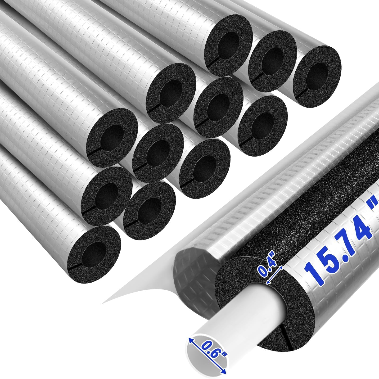 Ucandy Snapklik.com : UCandy 12 Pack Pipe Insulation Foam Tube Self Adhesive ...