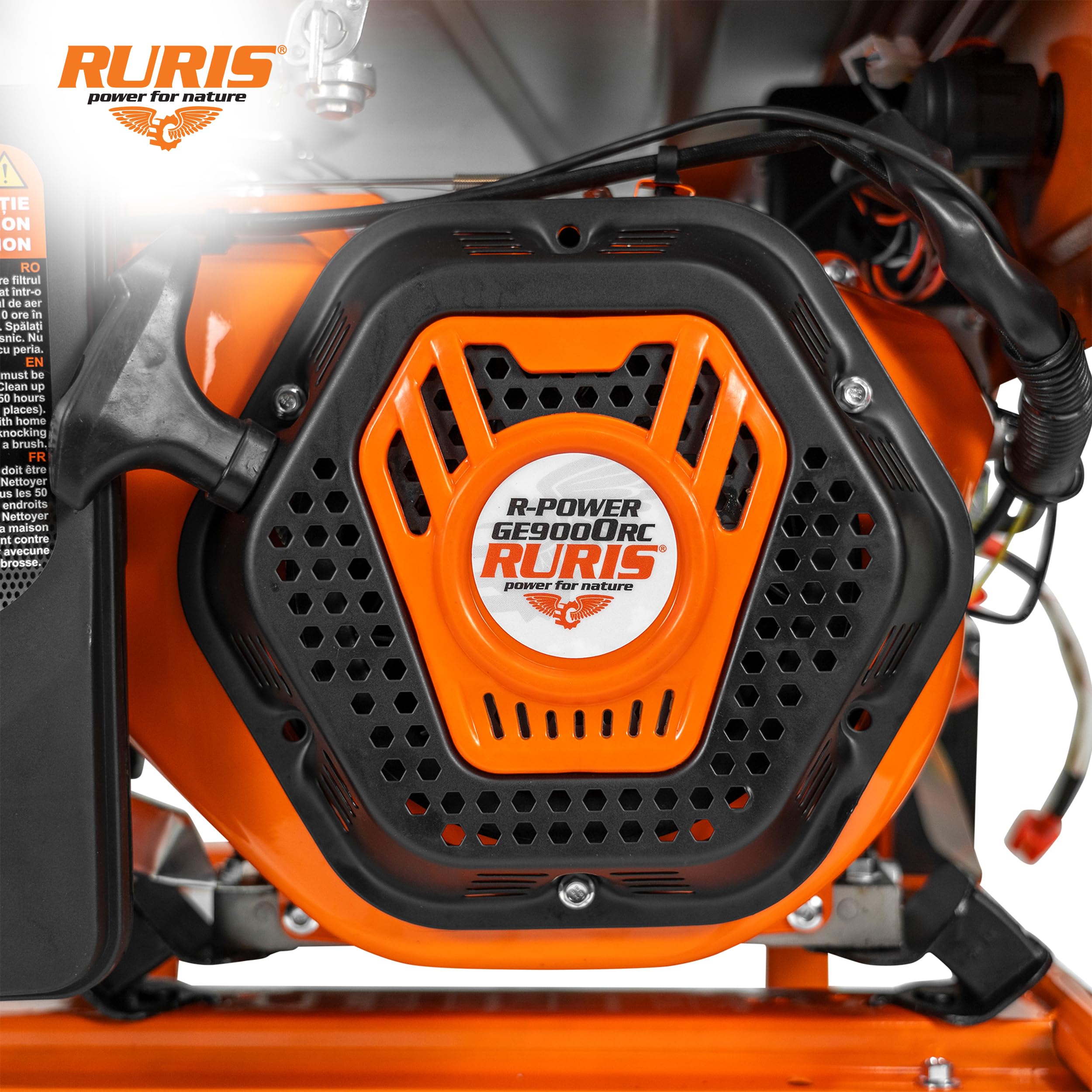 RURIS GE9000RC ATS Generateur 7500W Triphase 445 cc ATS Telecommande | Triphasé Moteur 4 Temps 15 CV 445 cc ATS Automatique Telecommande 25 m AVR Reservoir 25 L 8h Roues