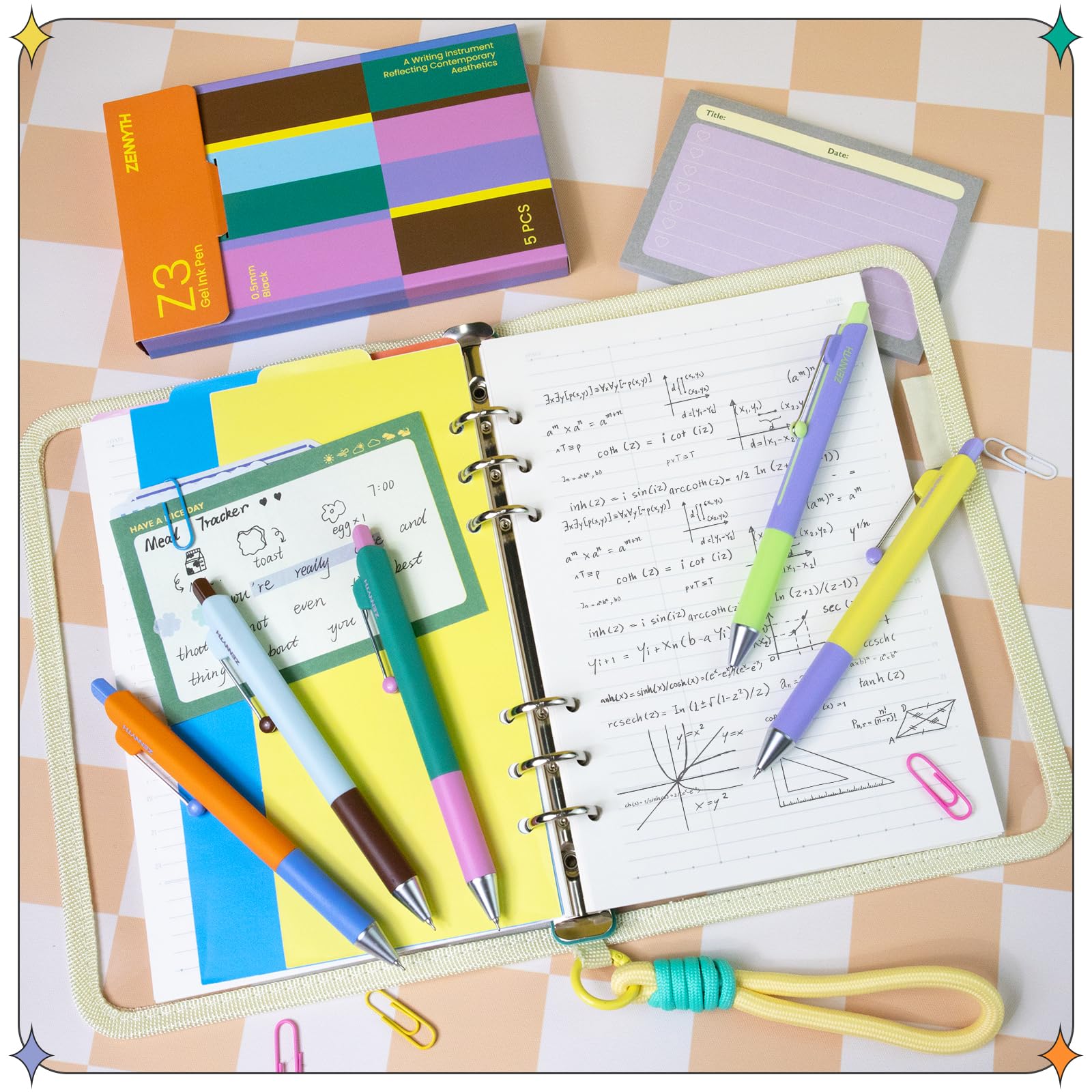 5-Pack Gel Pens 0 5mm Fine Point Black Ink Retractable Pens with Diamond Barrel Smooth Quick-Dry Writing Pens — view 7