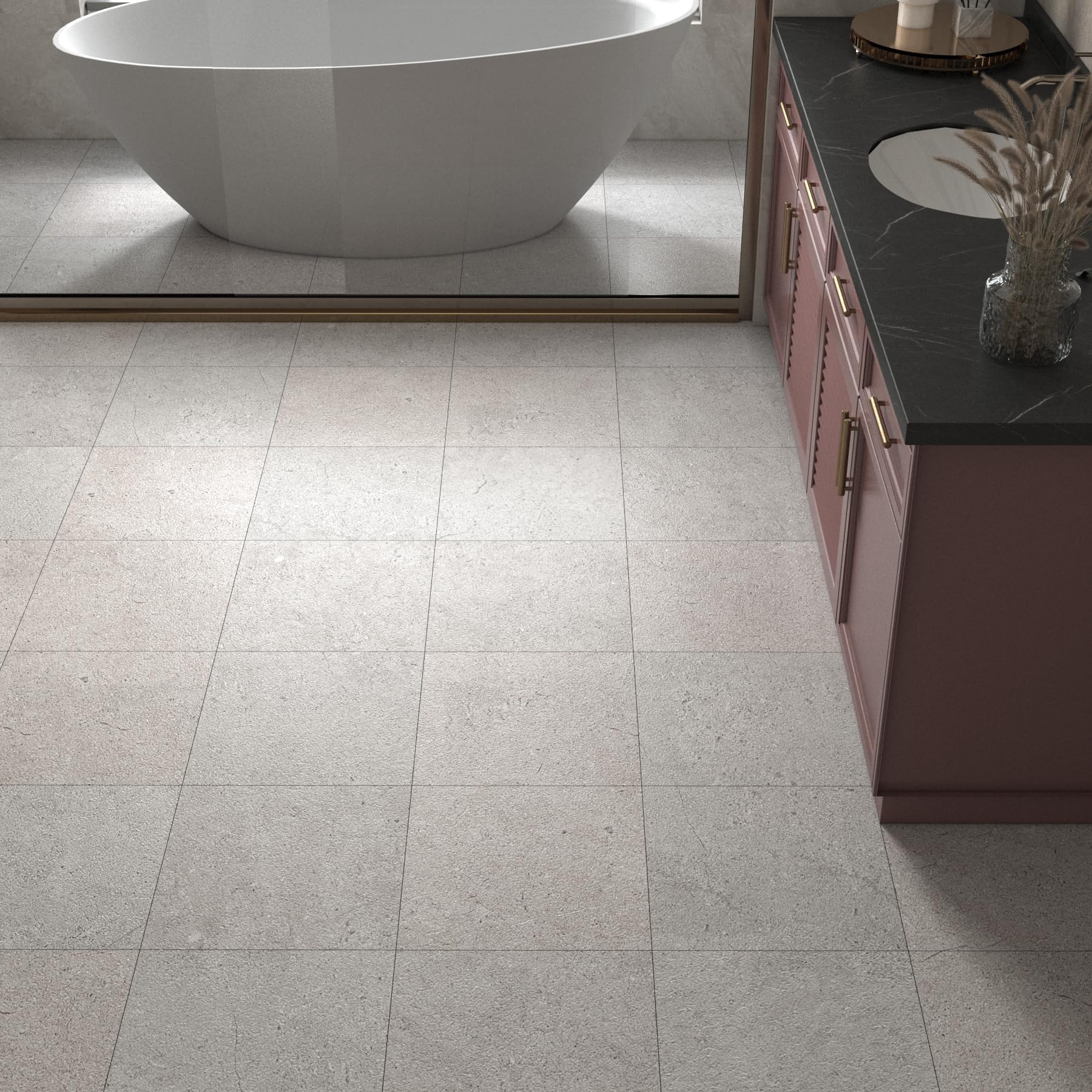 LaCheery 18 Pezzo Piastrelle Adesive Pavimento Bagno PVC Grigio Piastrelle Adesive Pavimento Cucina Granito 30cm x 30cm Pavimenti PVC Adesivi Interni Impermeabile per Soggiorno Resistente all'Usura