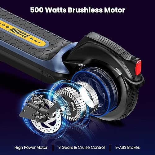 Miniatura 4 de Hurtle Scooter eléctrico plegable – Neumáticos de 10 pulgadas, rango de 25 millas, velocidad máxima de 19 MPH, motor sin escobillas de 500 W 36 V