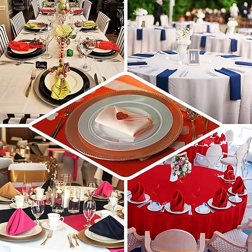 Miniatura 5 de Efavormart - Paquete de 25 servilletas de tela sin costuras, lino resistente a las arrugas, 17 x 17 pulgadas