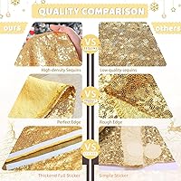 Vista 6 de Faldas doradas para árbol de Navidad, falda de árbol de Navidad, faldas redondas de 36 pulgadas con lentejuelas, decoración de Navidad Dorado