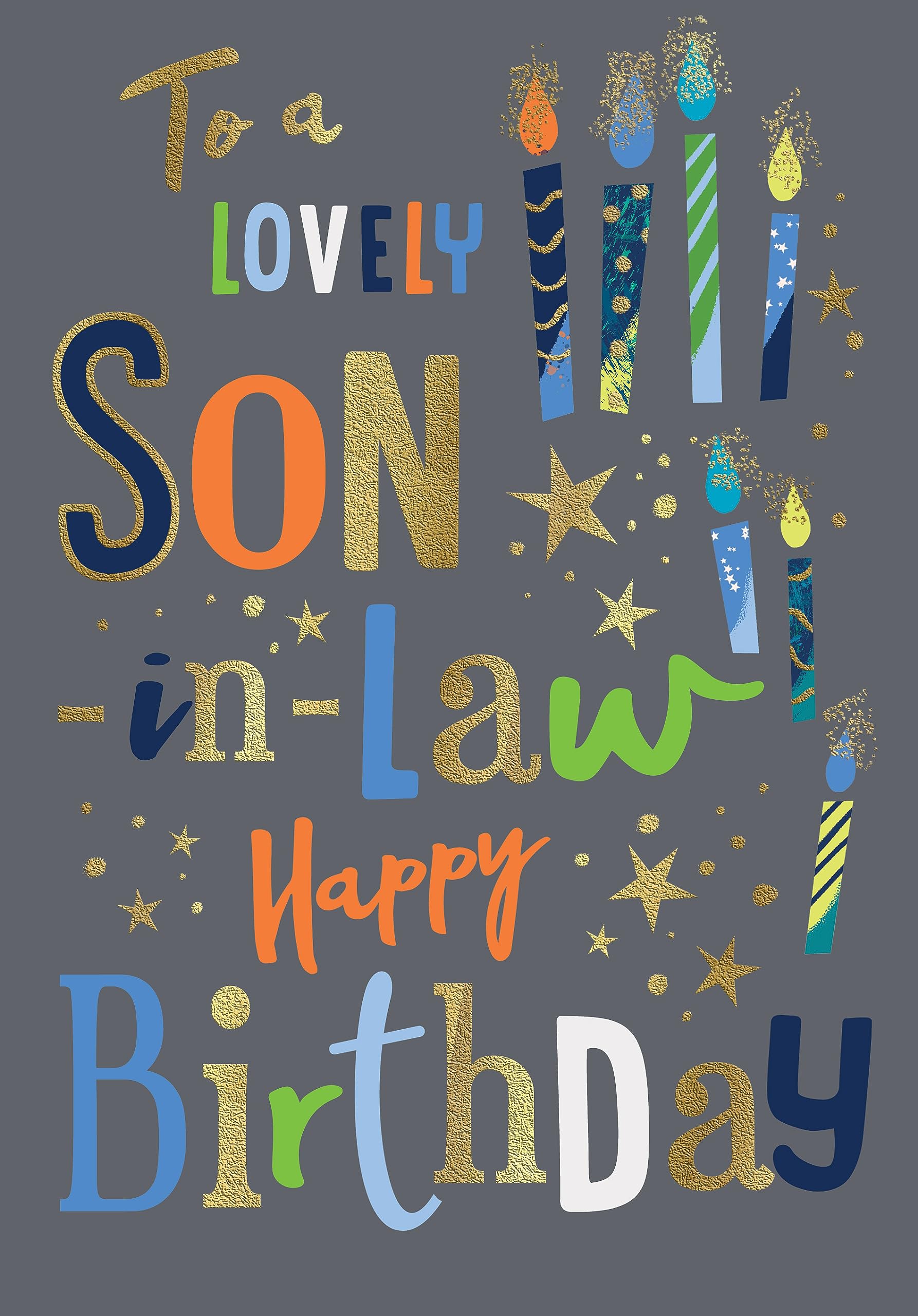 Son-in-Law Birthday Card. Modern Design. 23x15cm
