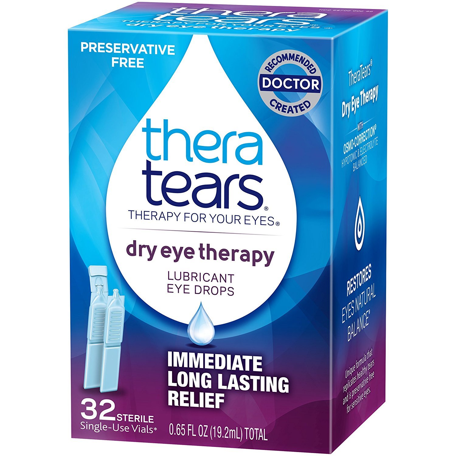 TheraTears Eye Drops for Dry Eyes, Dry Eye Therapy Lubricant Eyedrops