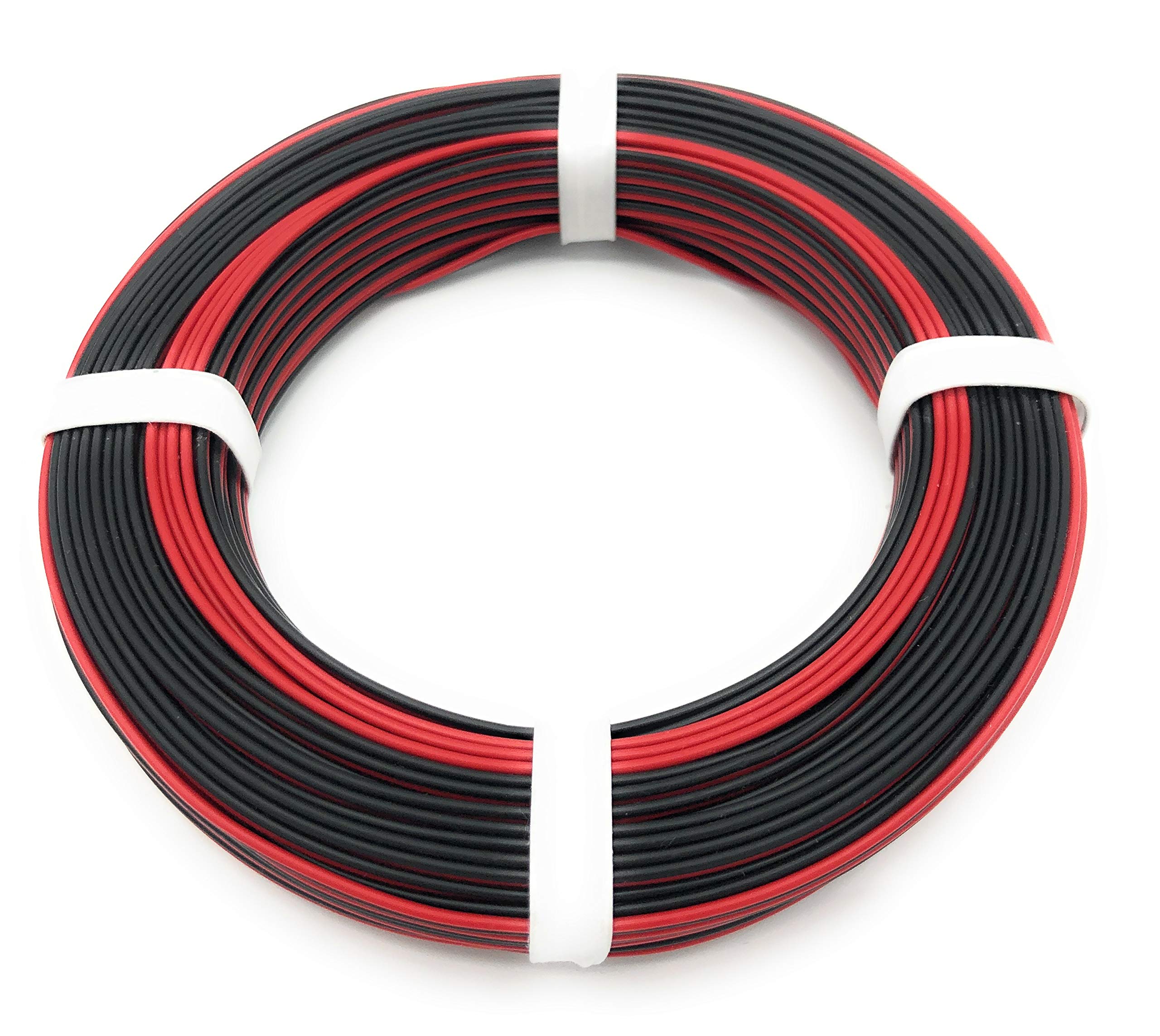 L2218/25 - Cavo in rame 2 x 0,14 mm² (1 x 18 x 0,10 mm) - Cavo doppio - 25 m anello (rosso-nero)
