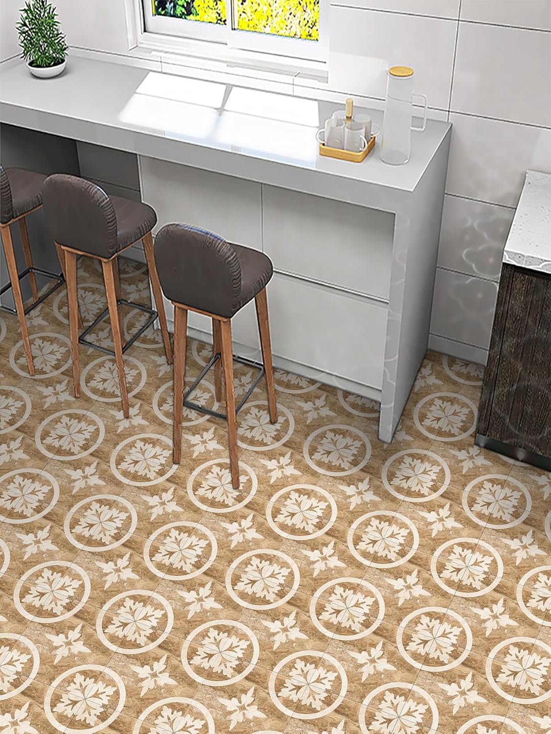 粘着壁タイル、DIY剥がして貼るタイルキッチン転写カバー キッチンバスルーム用 16枚(16 PC(10x10cm))