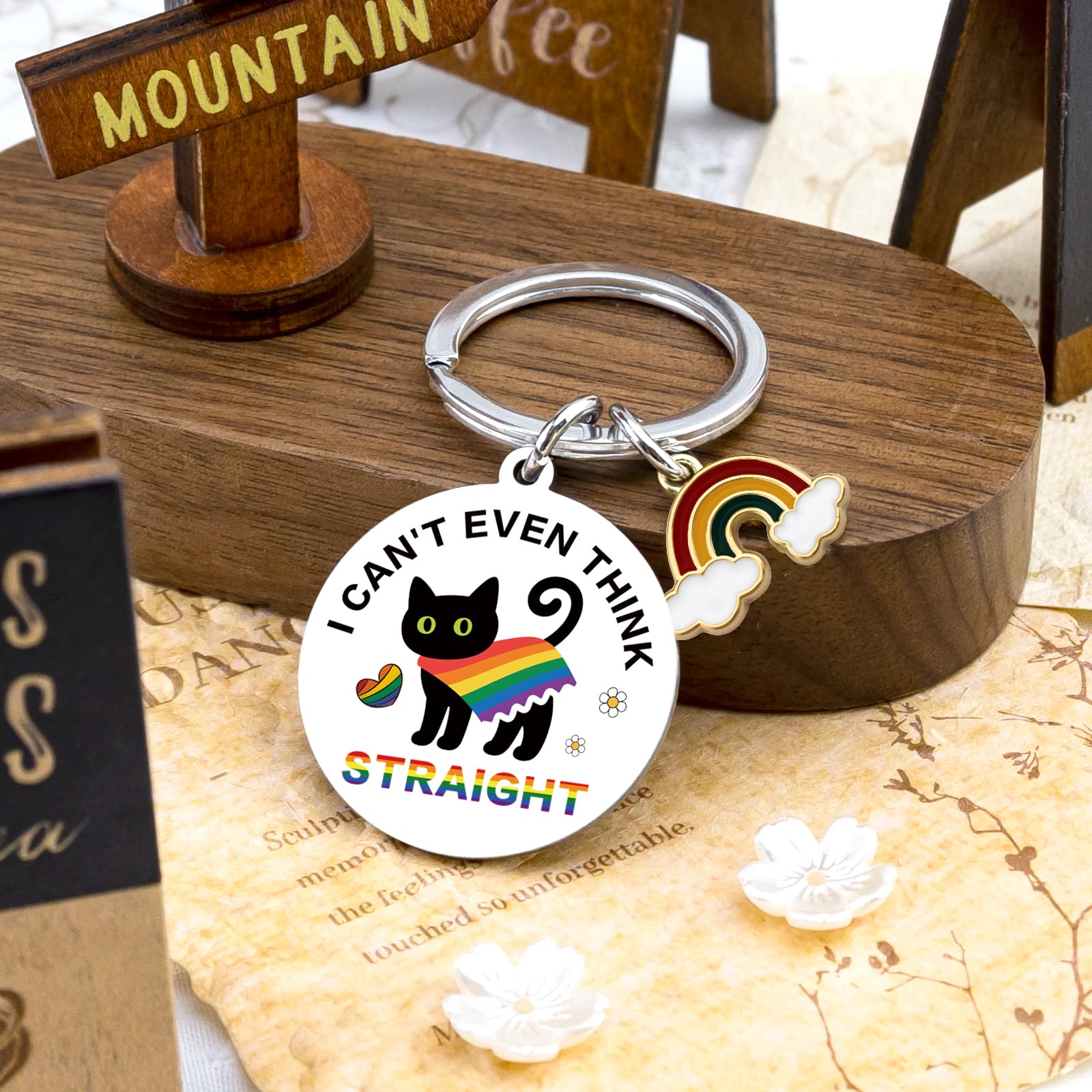 Lesbian Gifts Lesbian Stuff Lgbtq Gifts Gay Keychain Funny Black Cat Keychain Gay Accessories for Men Women Couples Anniversary Valentines Day Pride Keychains