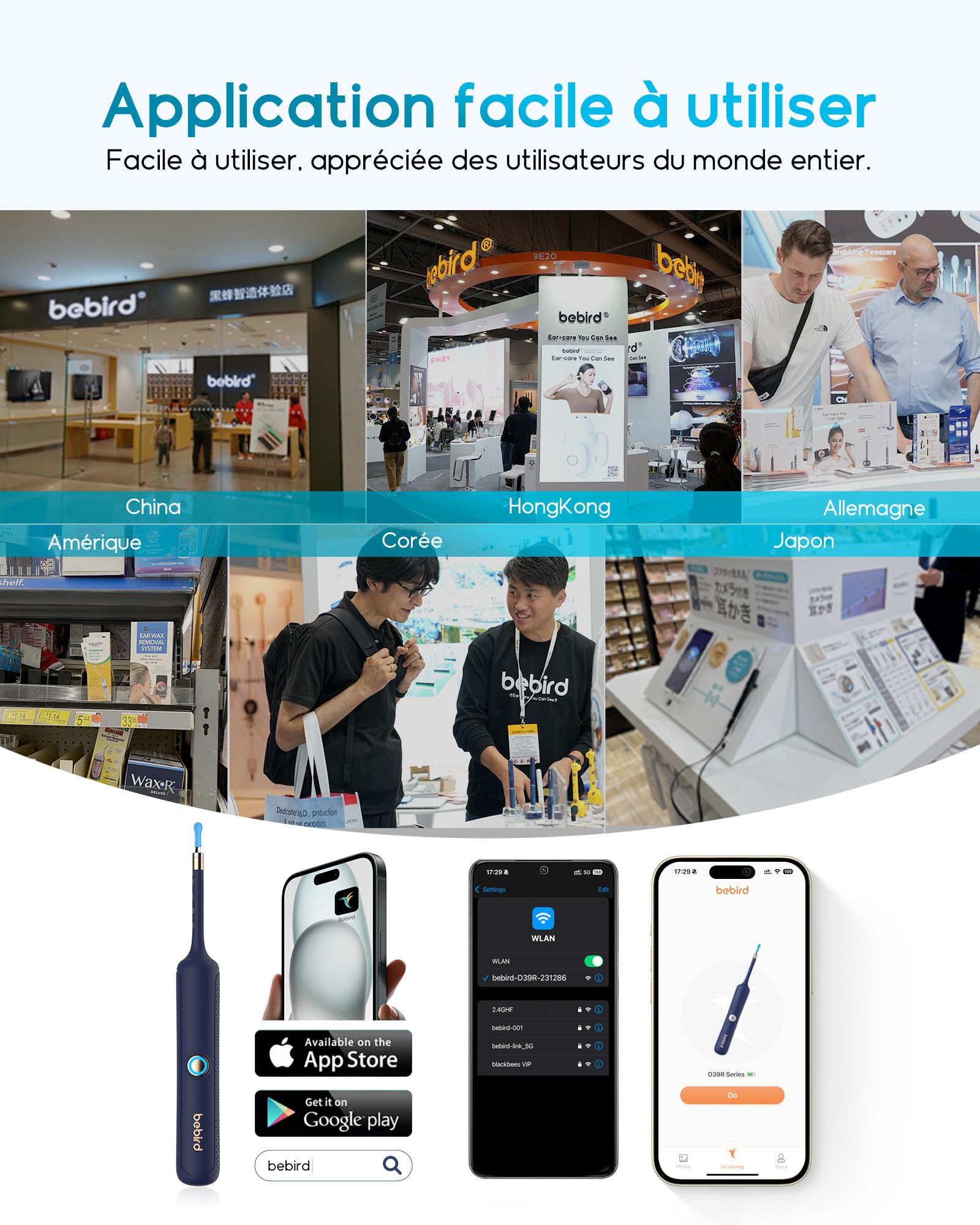 Nettoyeur Oreille Camera 1920P HD Flexible Otoscope avec Pince, Cure Nettoyant Oreille, Outil de Nettoyage d'oreille