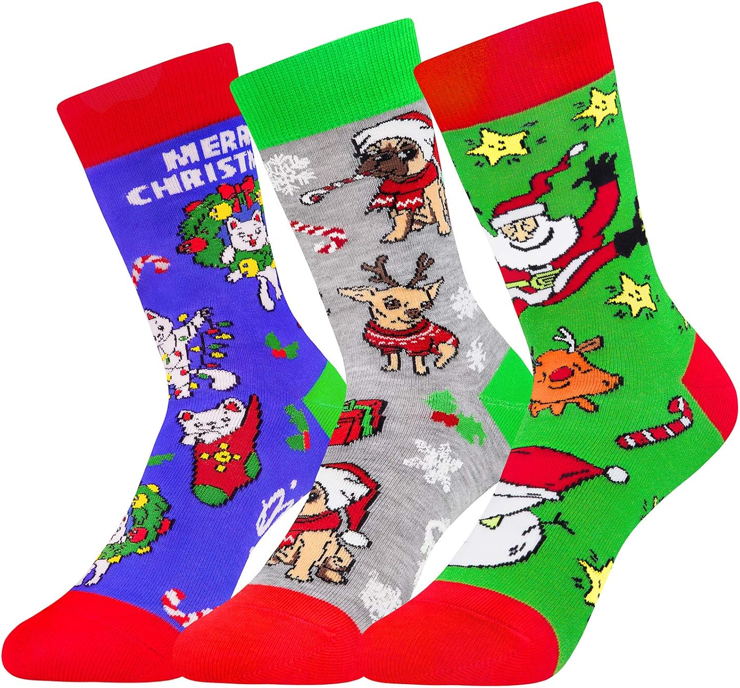 Kids Boys Girls Christmas Novelty Funny Socks Crazy Cotton Colorful Cute Stockings (Christmas) : Clothing, Shoes & Jewelry