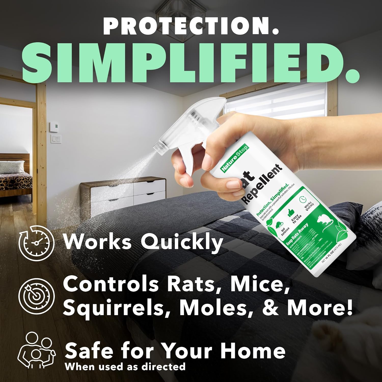 Rat Repellent Spray, Rodent Repellent for Indoor & Outdoor Use, 16 oz (475mL) - Image 6
