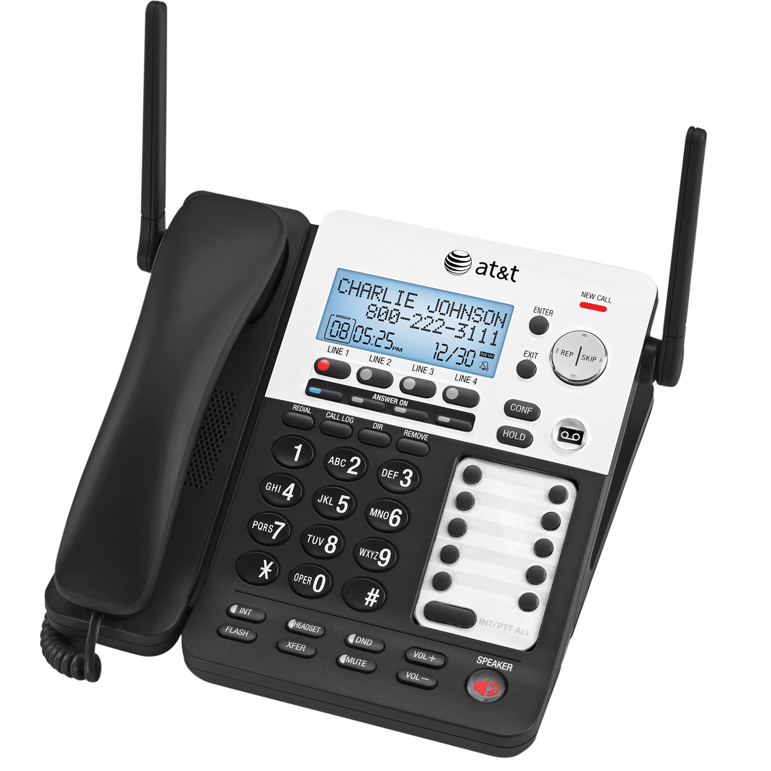 AT&T SynJ SB67158 4-Line DECT 6.0 Phone System Black/Silver - Dettaglio