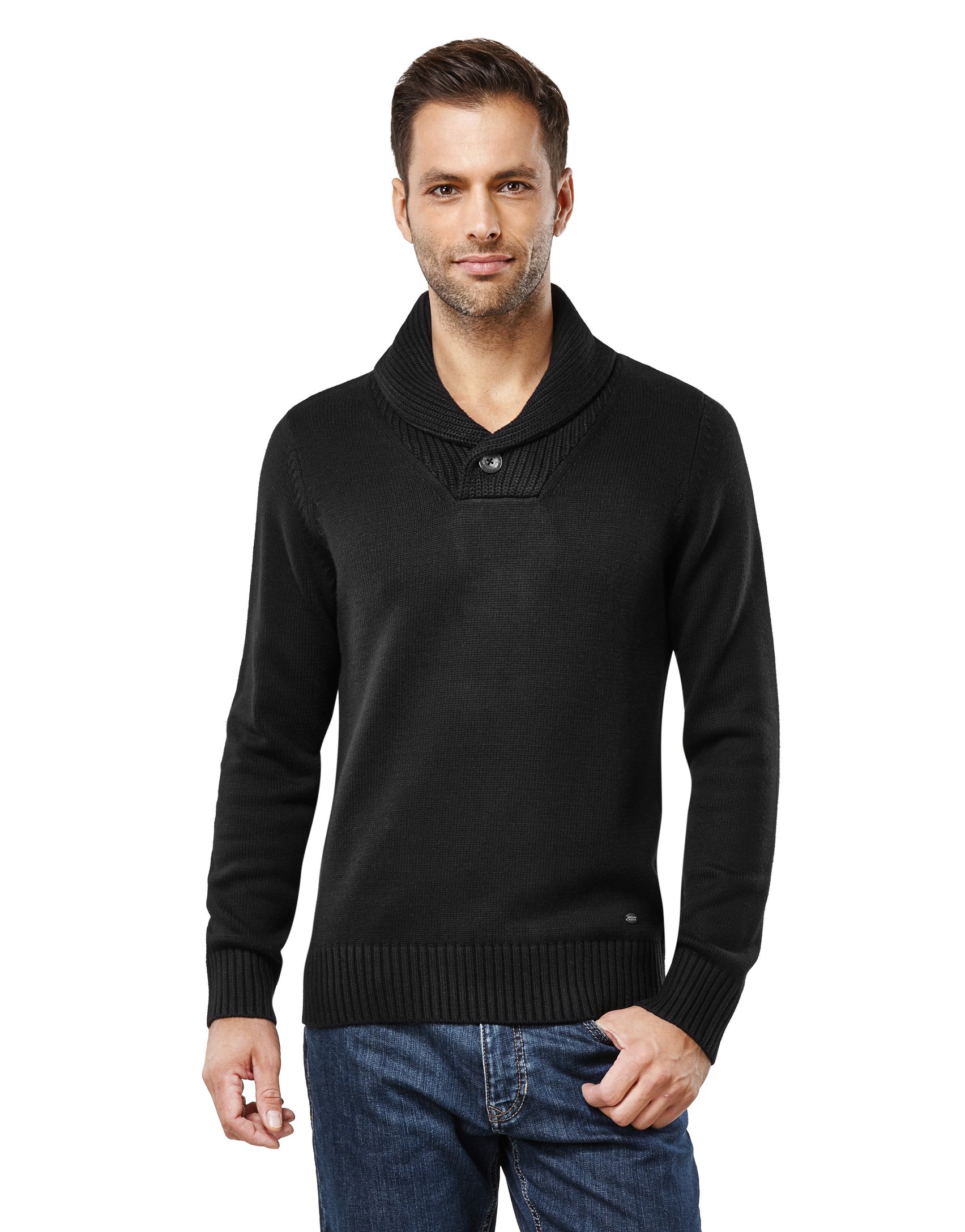 Vincenzo Boretti Jersey de Invierno para Hombre, en Punto Grueso con Cuello cáliz