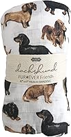 Vista 1 de Mud Pie Manta Envolvente para Bebé con Estampado de Dachshund, 47" x 47