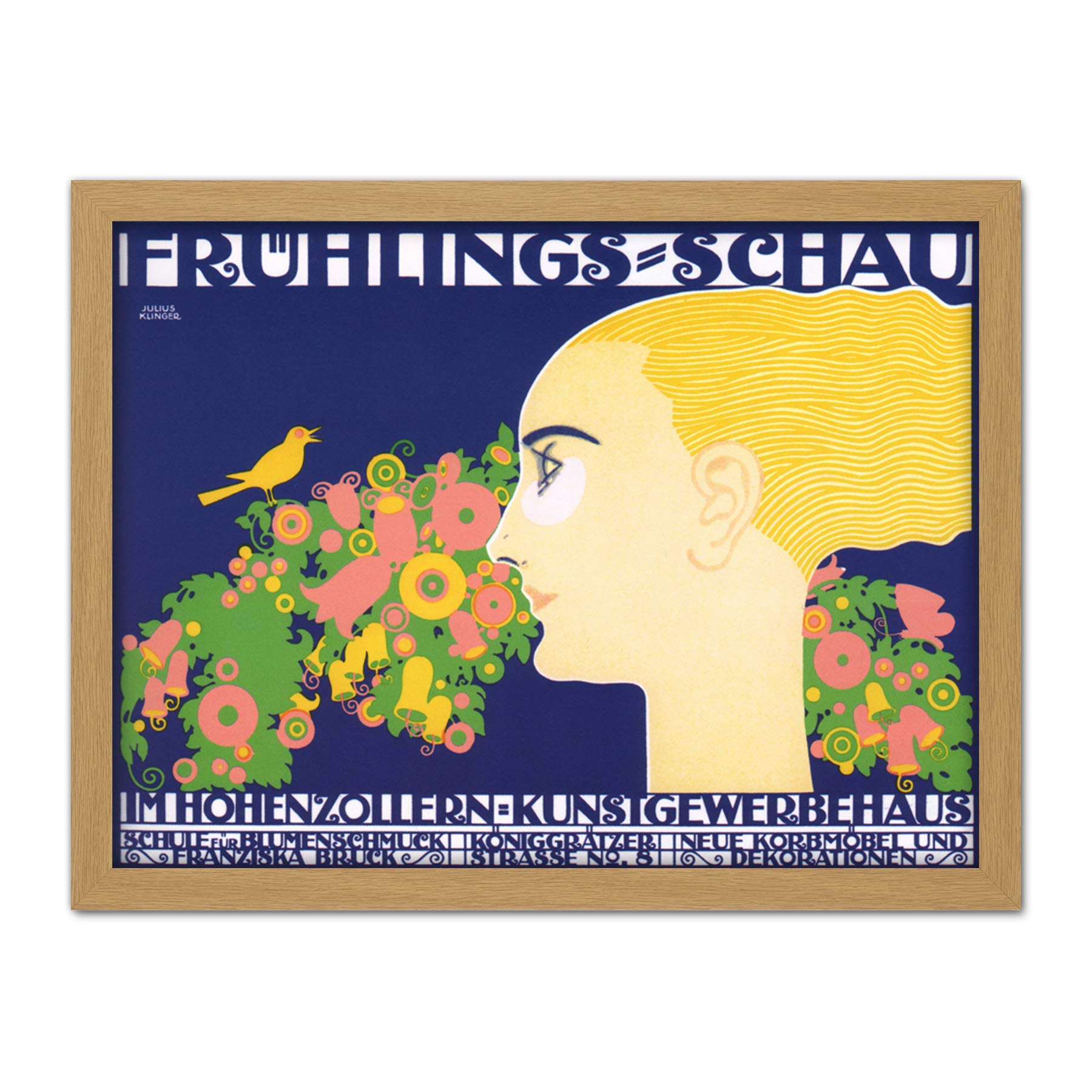 Wee Blue Coo Spring Show Hohenzollern Vienna Austria Floral Artwork Framed Wall Art Print 18X24 Inch