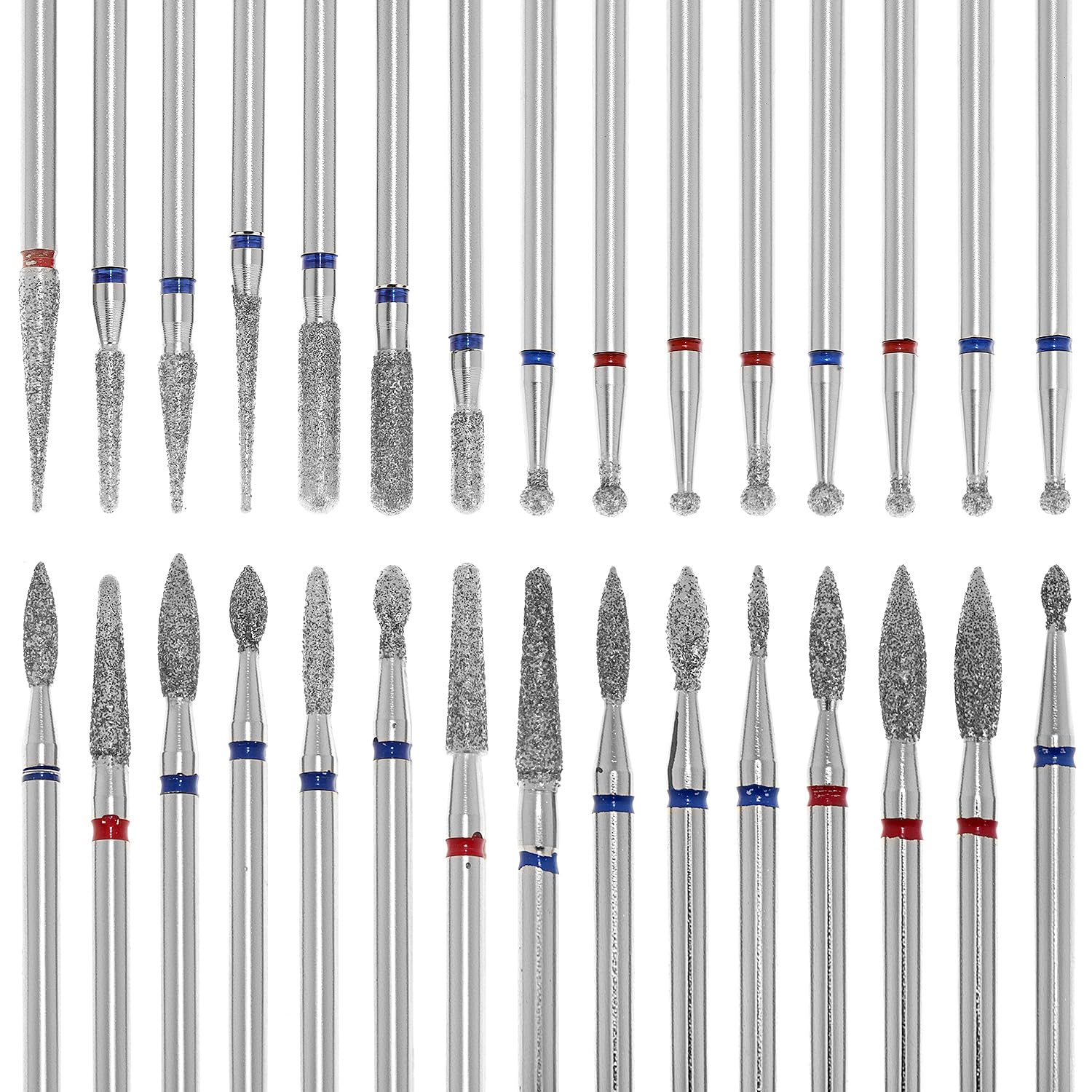 QWORK® 30Pcs Nail Drill Bits Set, Efile Nail Drill Bits for Electric Nail Cutter, for Acrylic, Gel Nails, and Cuticle Care