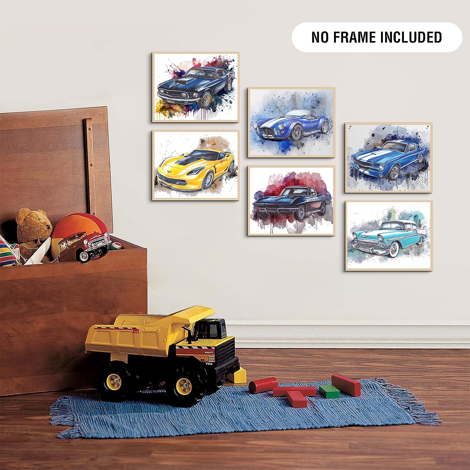 DXOAGXQ Set 4 Poster Auto Moderne – Stampe Artistiche 25x20 Cm Senza Cornice, Decorazione Parete Per Camera Ragazzi, Ufficio O Garage