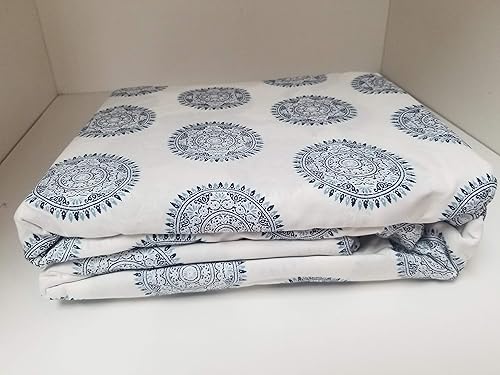 Linen Superstore Juego de sábanas de agua ultra suaves de 4 piezas tamaño King - Mandala azul marino