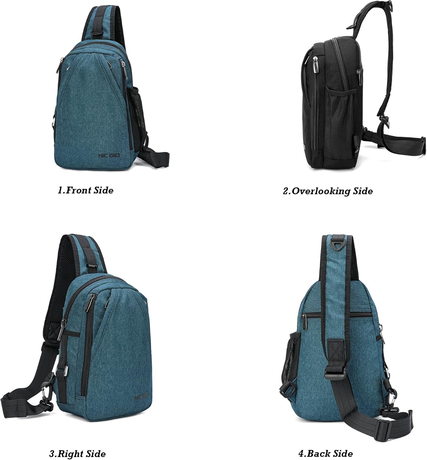 NICGID Sling Bag Chest Shoulder Backpack Crossbody Bags for Tablet Laptop Outdoor Hiking Men Women - Image 2