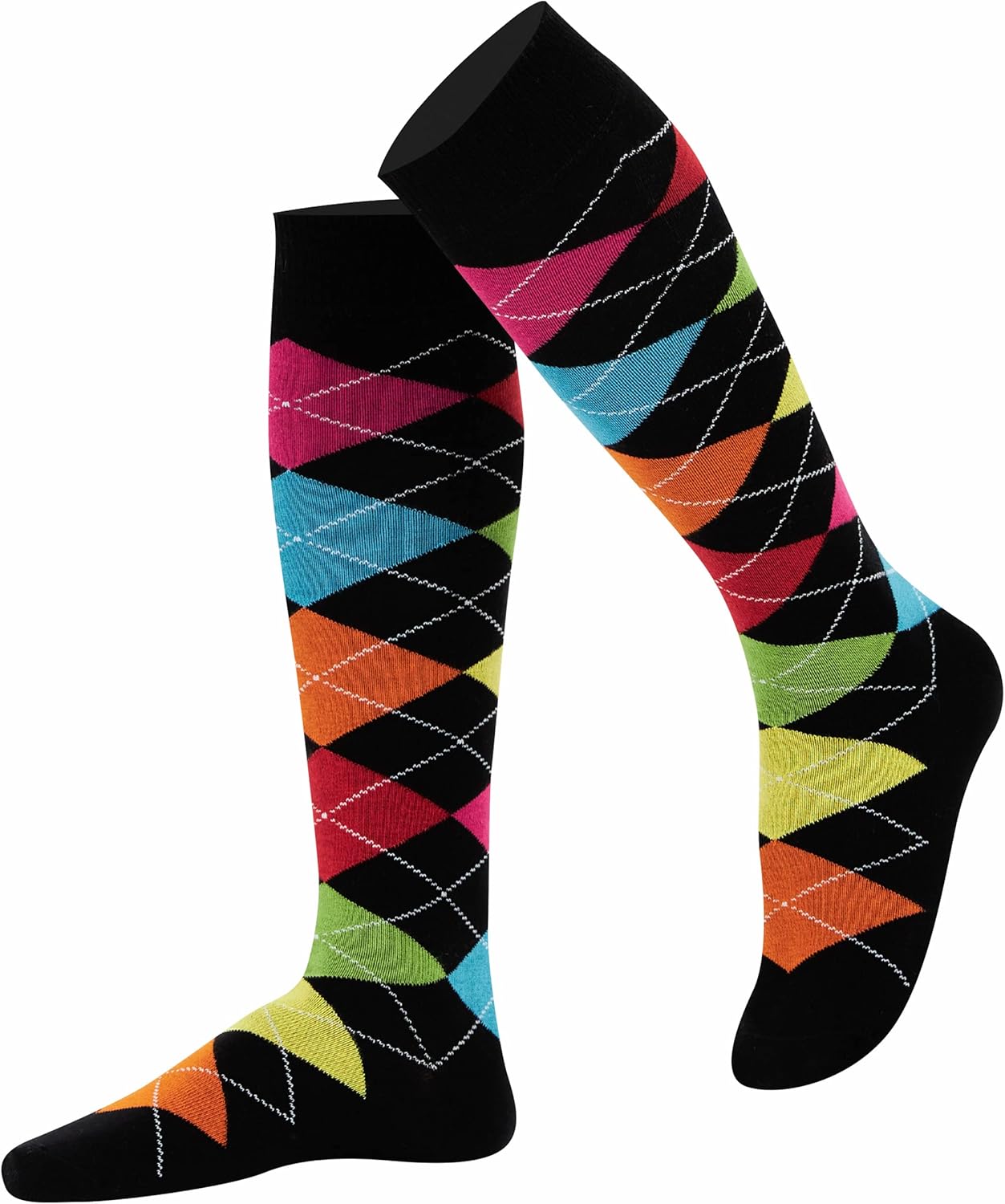 Mysocks Unisex Knee High Long Socks Argyle
