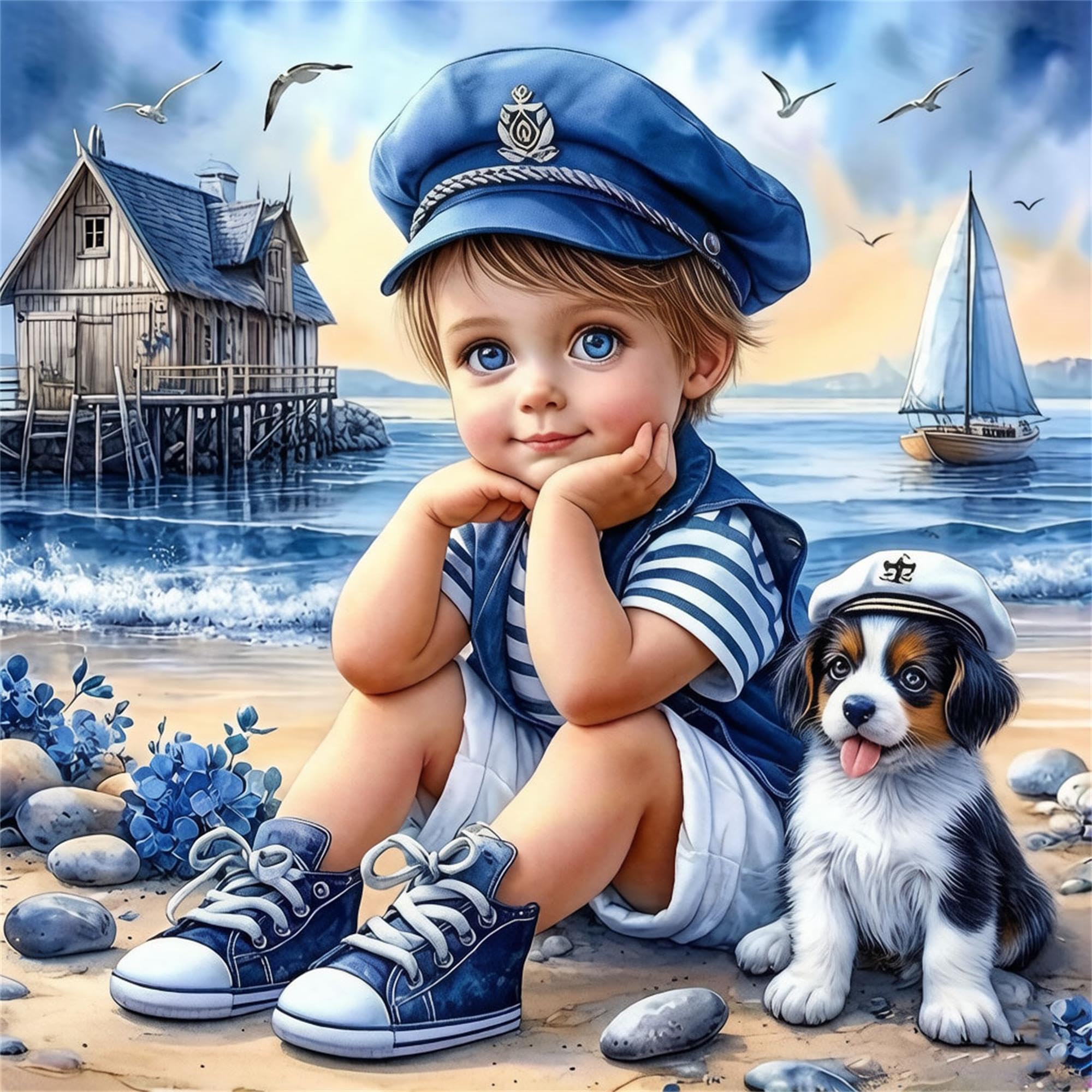DSFEFV Adults Paint by Number Kits,Painting by Number Kits on Canvas,Large Color by Numbers Adult Watercolor Gifts for Friends Wall Decor (Boy)
