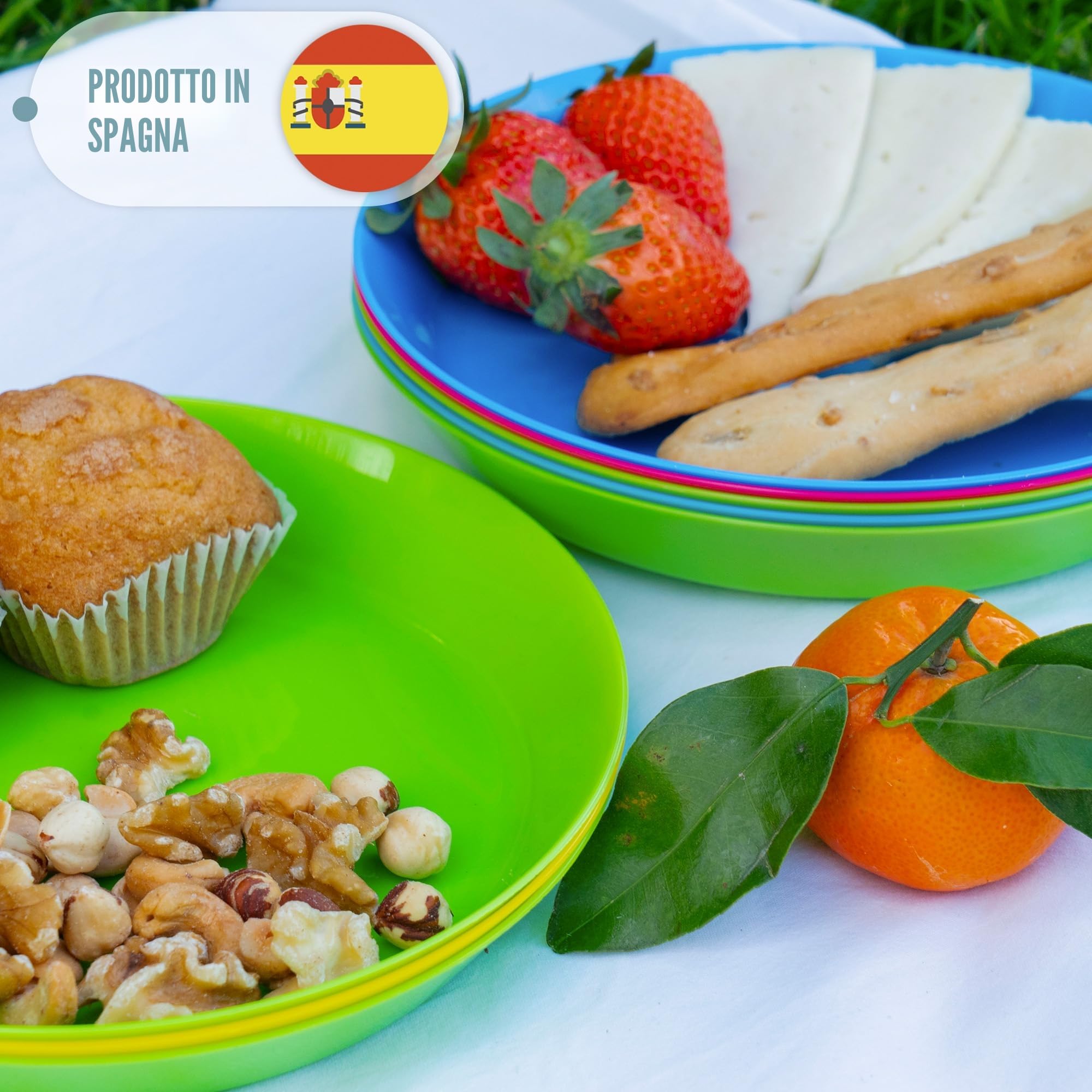 Confezione Da 10 Piatti Plastica Rigida Lavabili, Piatti Campeggio Per Feste Adatte Per Forno a Microonde e Lavastoviglie, Piatti Plastica Rigida per Piscina e Giardino