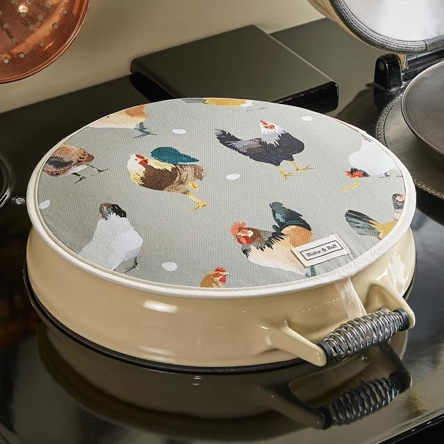 Insulated Chef's Pad for use with Aga Range cookers - 'Chicken' Design. Made in The UK with 100% Cotton. Includes Hanging Loop.
