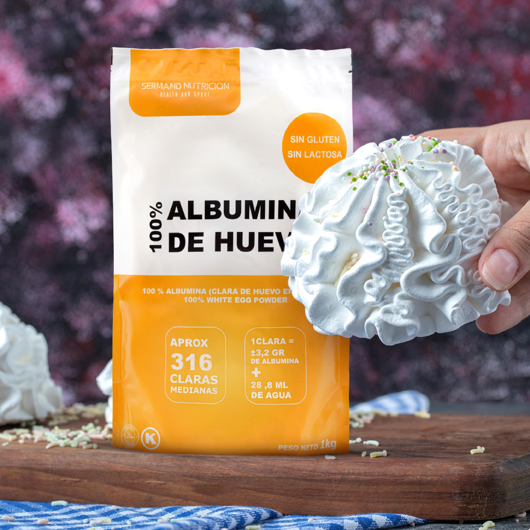 Eipulver aus Freilandeiern (1 kg) | Albumin | Pasteurisiertes Eiweiß | Getrocknetes Eiweißpulver | Laktosefrei | Glutenfrei | Vakuumverpackt