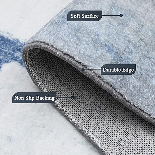 Miniatura 2 de Pauwer Alfombras abstractas modernas para pasillos, alfombra antideslizante de 2 x 6 pulgadas con respaldo de goma, alfombra vintage envejecida para