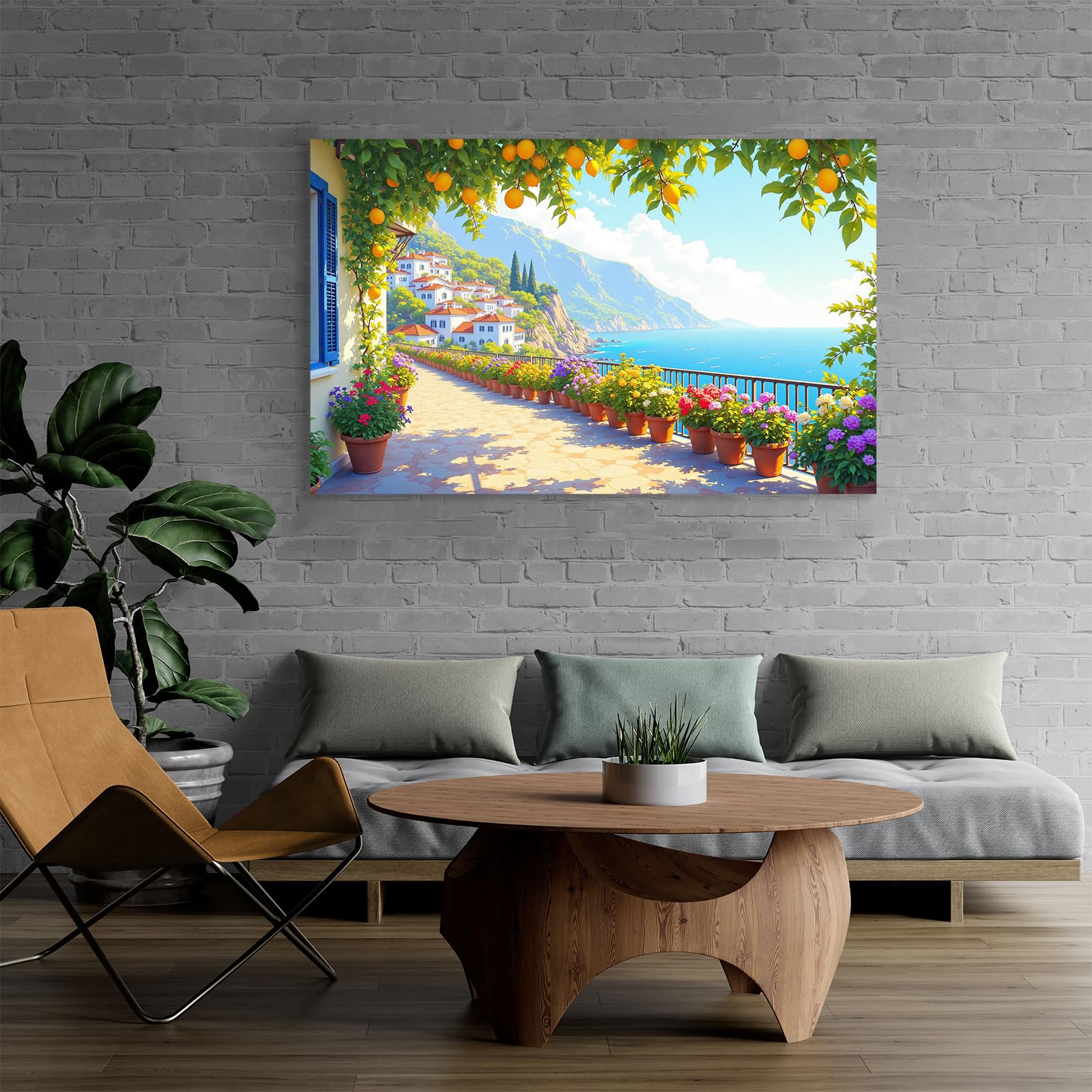 Amazon.com: Mediterranean Landscape Canvas Art Print Vintage