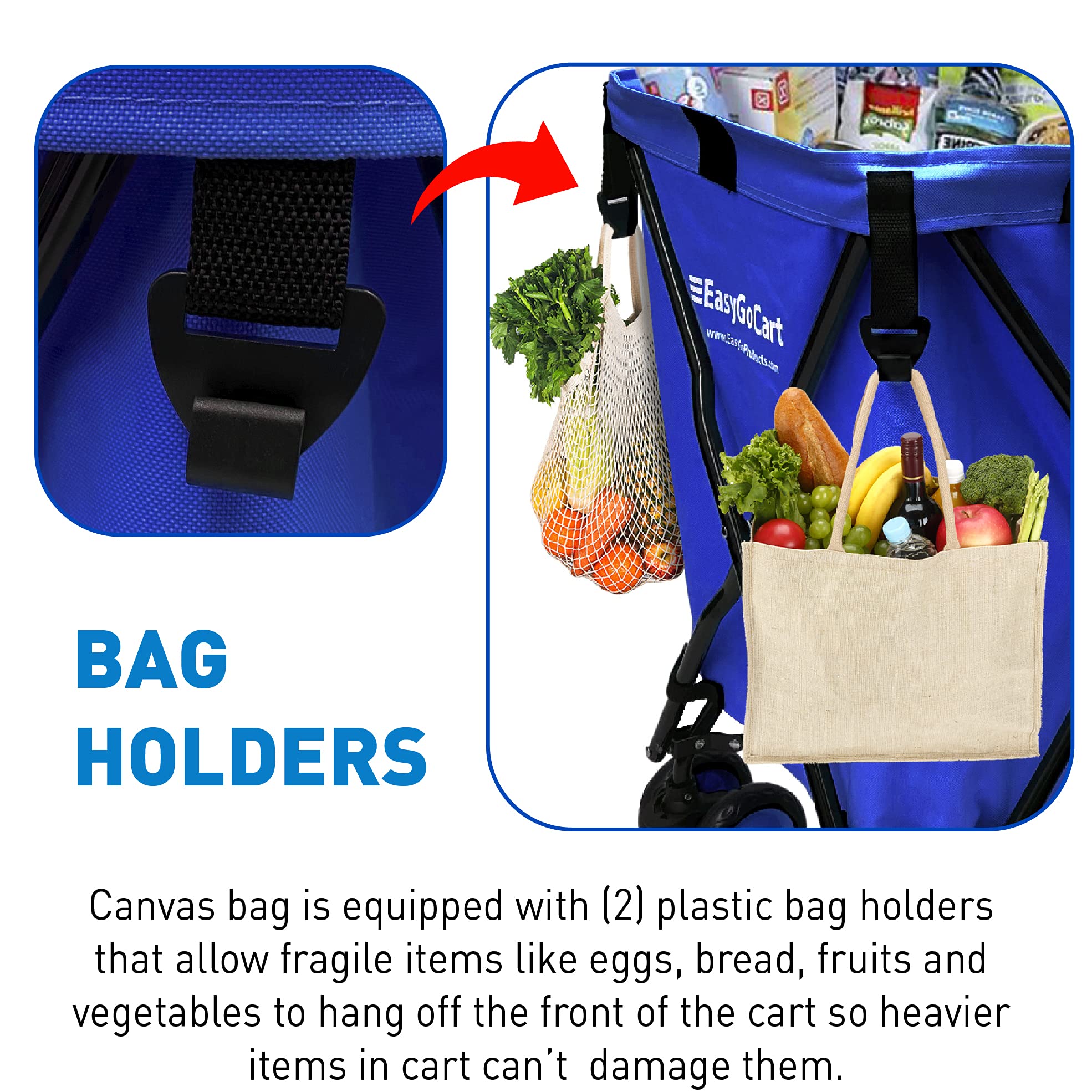 EasyGo Rolling Cart Folding Grocery Shopping Cart Laundry Basket