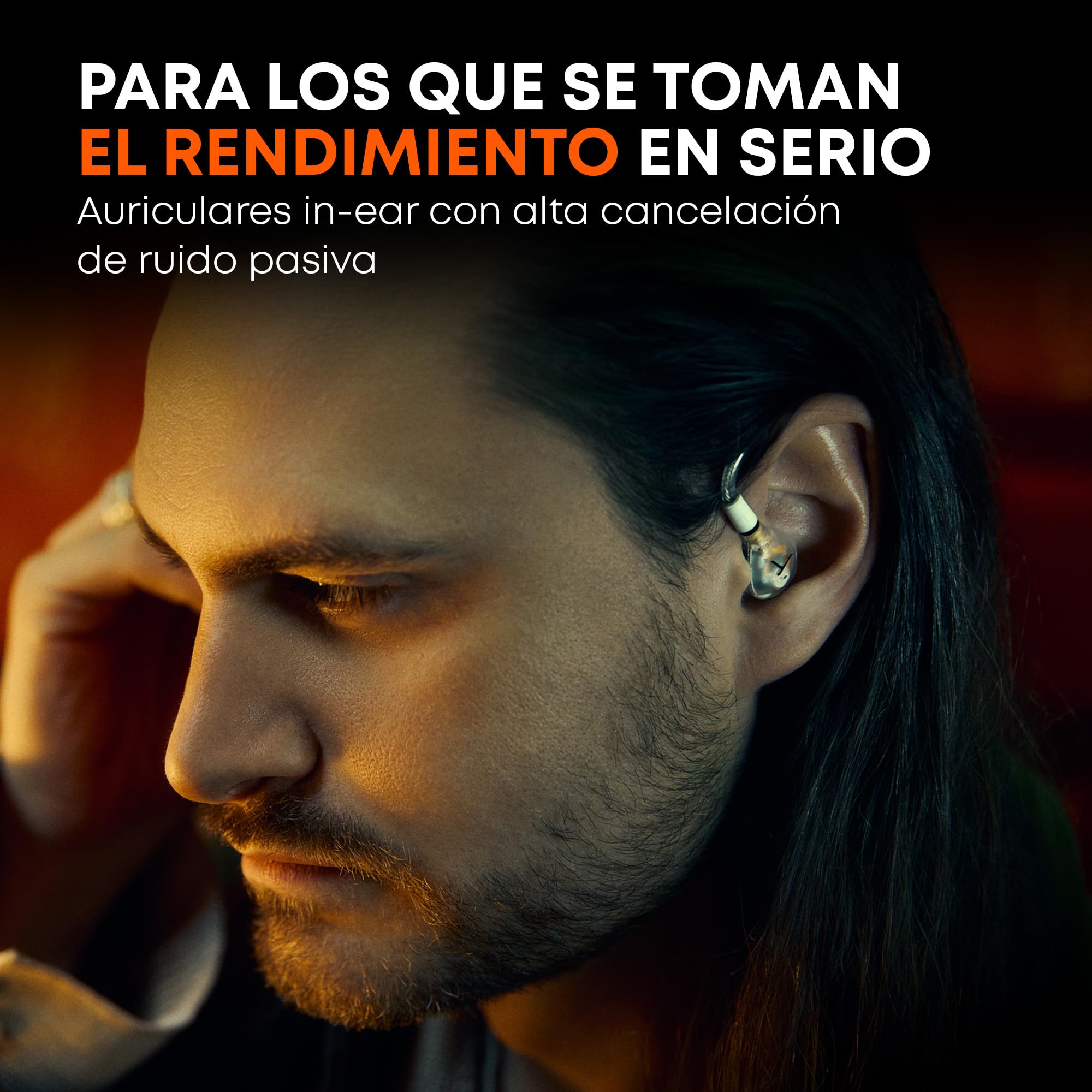 beyerdynamic DT 30 IE Monitor intraauricular Profesional para Escenario y ensayos | Aislamiento acústico pasivo de hasta 39 dB, ajuste ergonómico, cable MMCX extraíble, color transparente