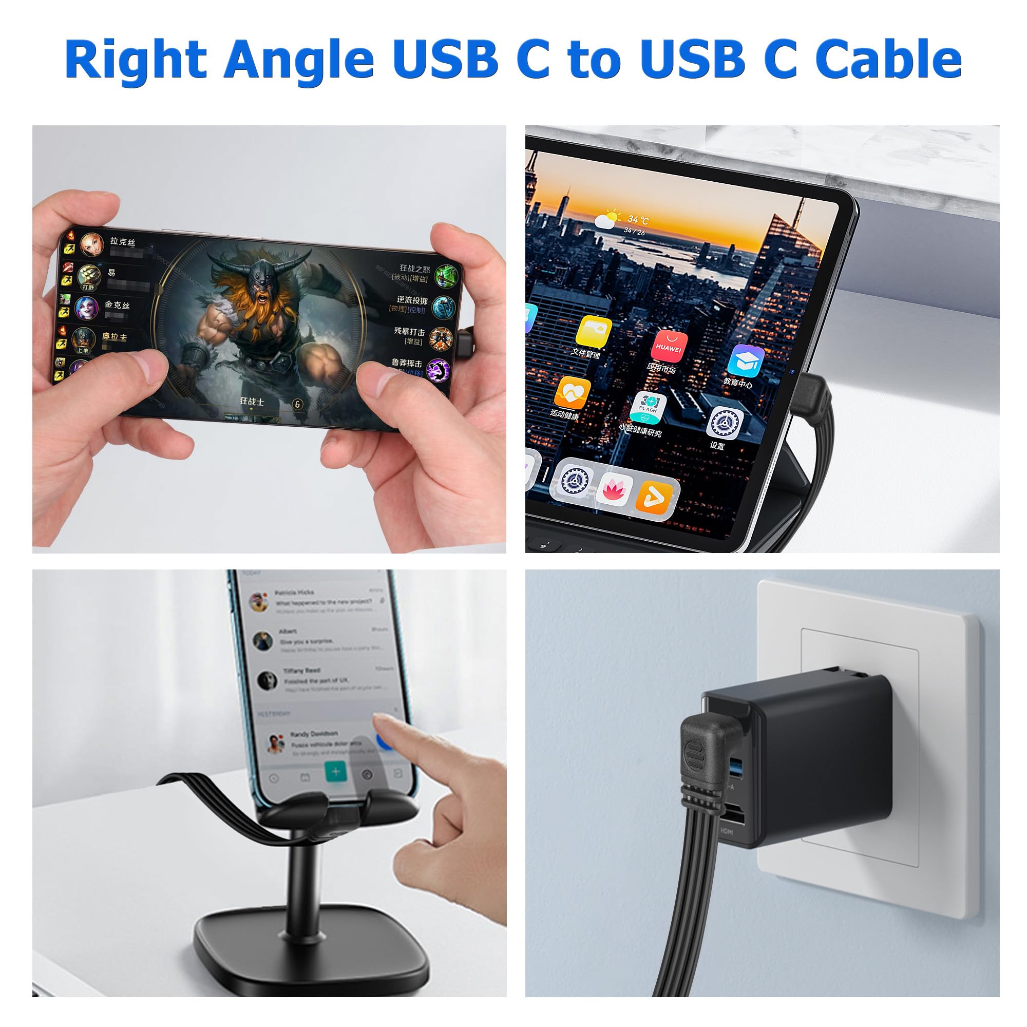 Kondor Blue Da 12" USB-C A USB-A Da Angolo Retto A Angolo Retto - Foto 4