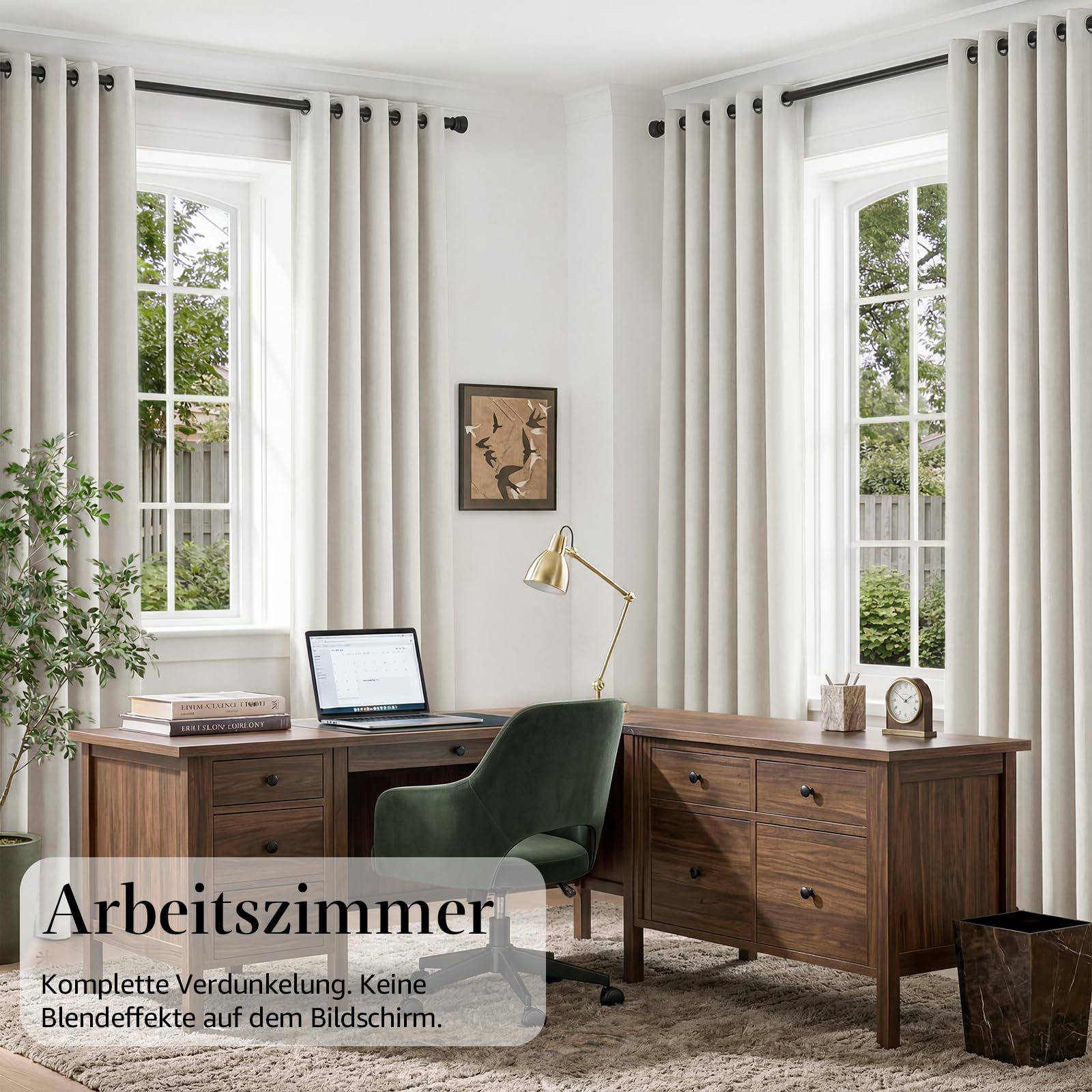 TOPICK Tende Oscuranti per Interni 2 Pezzi L 140 x A 260cm Bianco Crema | Tende Oscuranti Termiche Isolanti Anti-Rumore con Anelli Moderne per Soggiorno e Camera da Letto